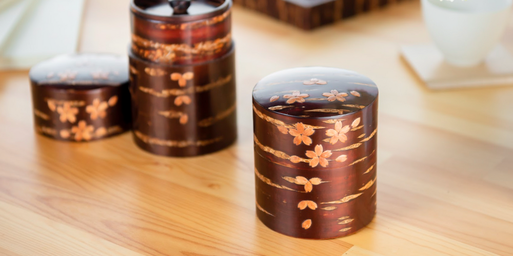 漆器の茶壺 日本の伝統デザイン 銀祥堂：銀壺鉄壺製作・日本国富山県高岡市