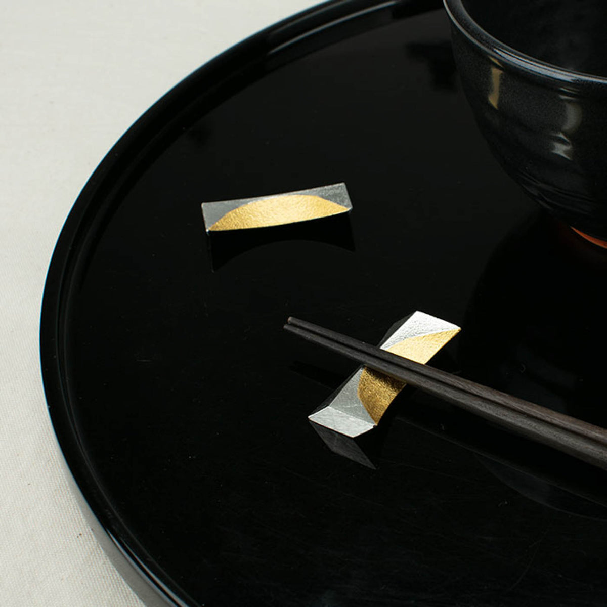 錫器 箸置 | 月 | 金箔 | 5ヶ入り | 能作