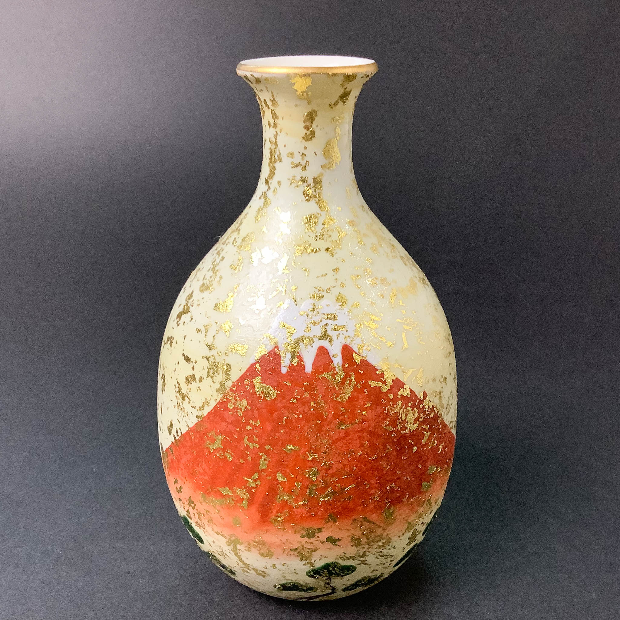 【在庫限り】京焼 徳利 | 色絵金彩 | 赤富士 | 炭渓窯