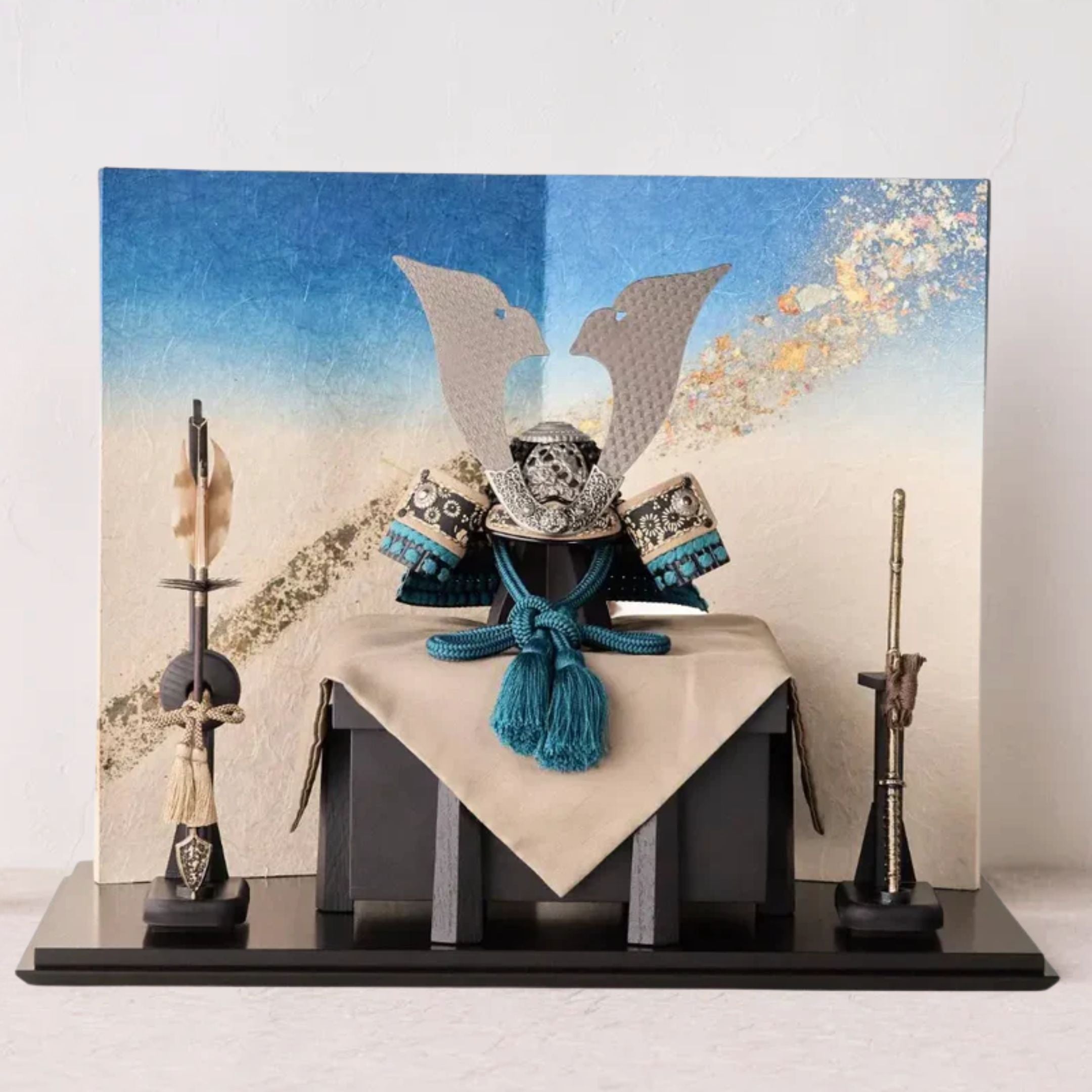 兜飾りセット | 天賦之兜 群青 | 青霞の飾り | 鈴甲子 雄山【26/1/6以降順次配送】