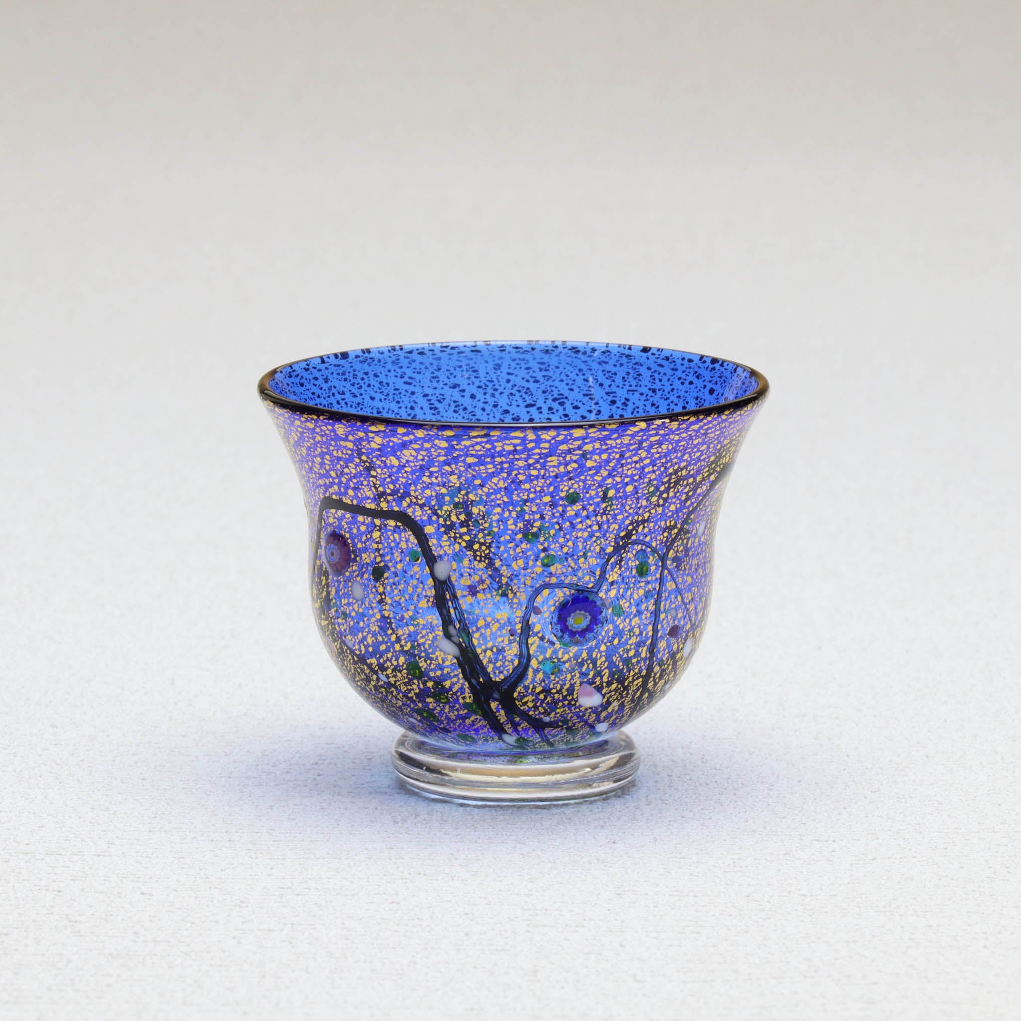 綾ガラス 酒器 | 光琳 雅 ぐい呑み | コバルトブルー | グラスアート黒木