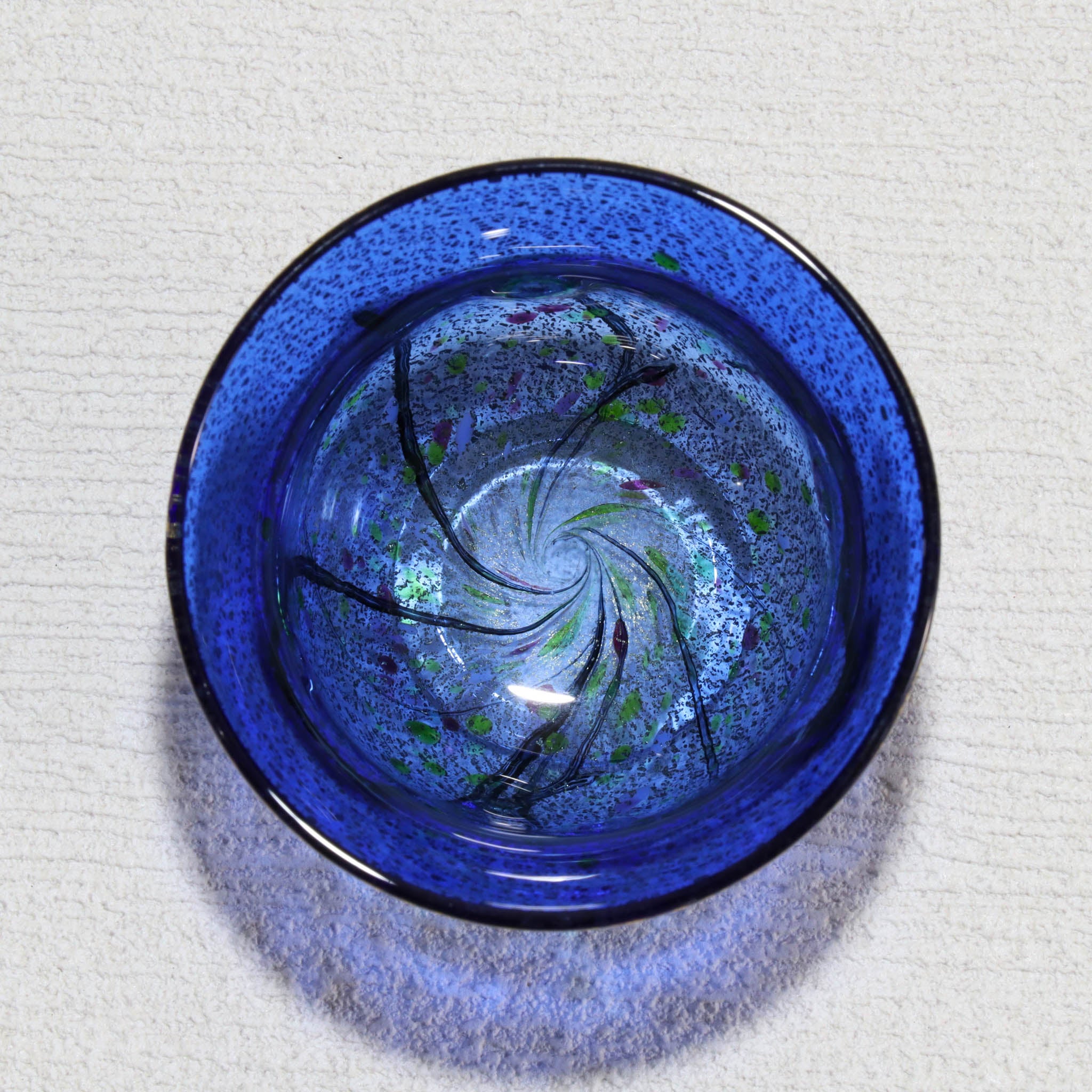 綾ガラス 酒器 | 光琳 雅 ぐい呑み | コバルトブルー | グラスアート黒木