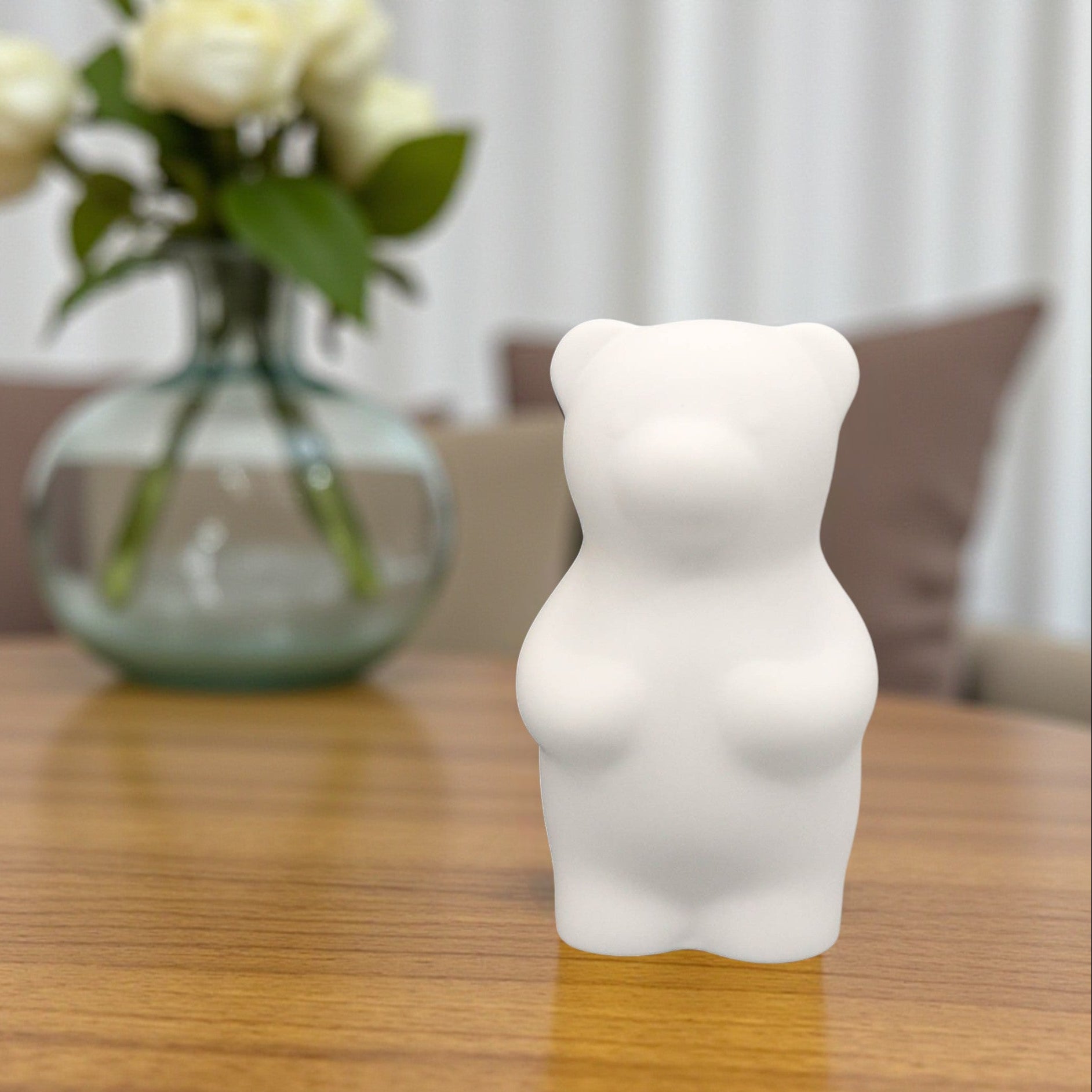 Andersen 青い陶器製人形 モニメント 置物 30センチ ぷっくりとした