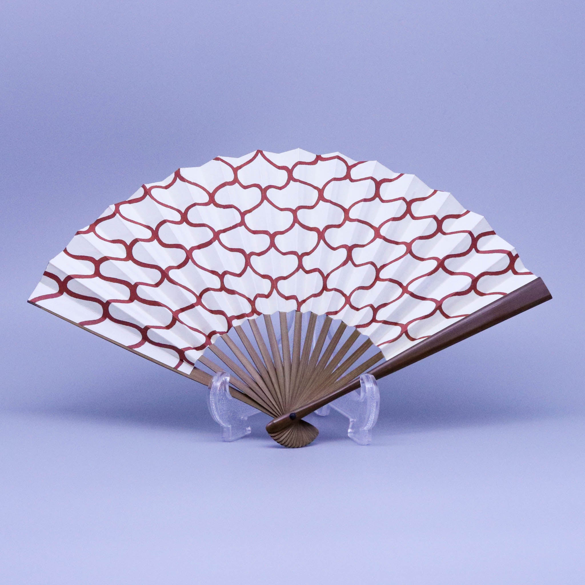 【廃番】江戸扇子 | 網 さび朱 | 女持 唐木 | 雲錦堂 深津扇子店