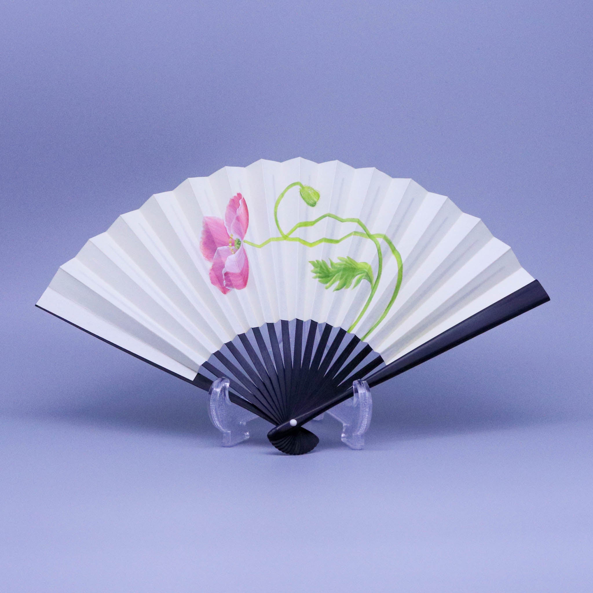 江戸扇子 | 手描き 芥子 | 女持 煮黒 | 雲錦堂 深津扇子店