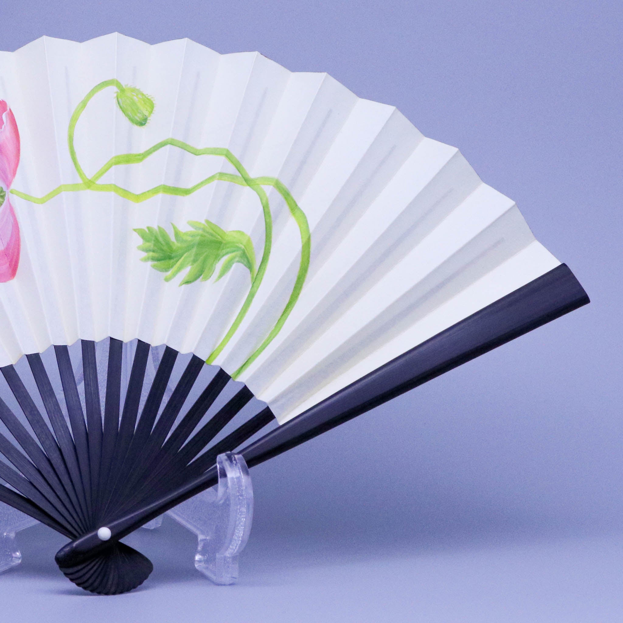 江戸扇子 | 手描き 芥子 | 女持 煮黒 | 雲錦堂 深津扇子店