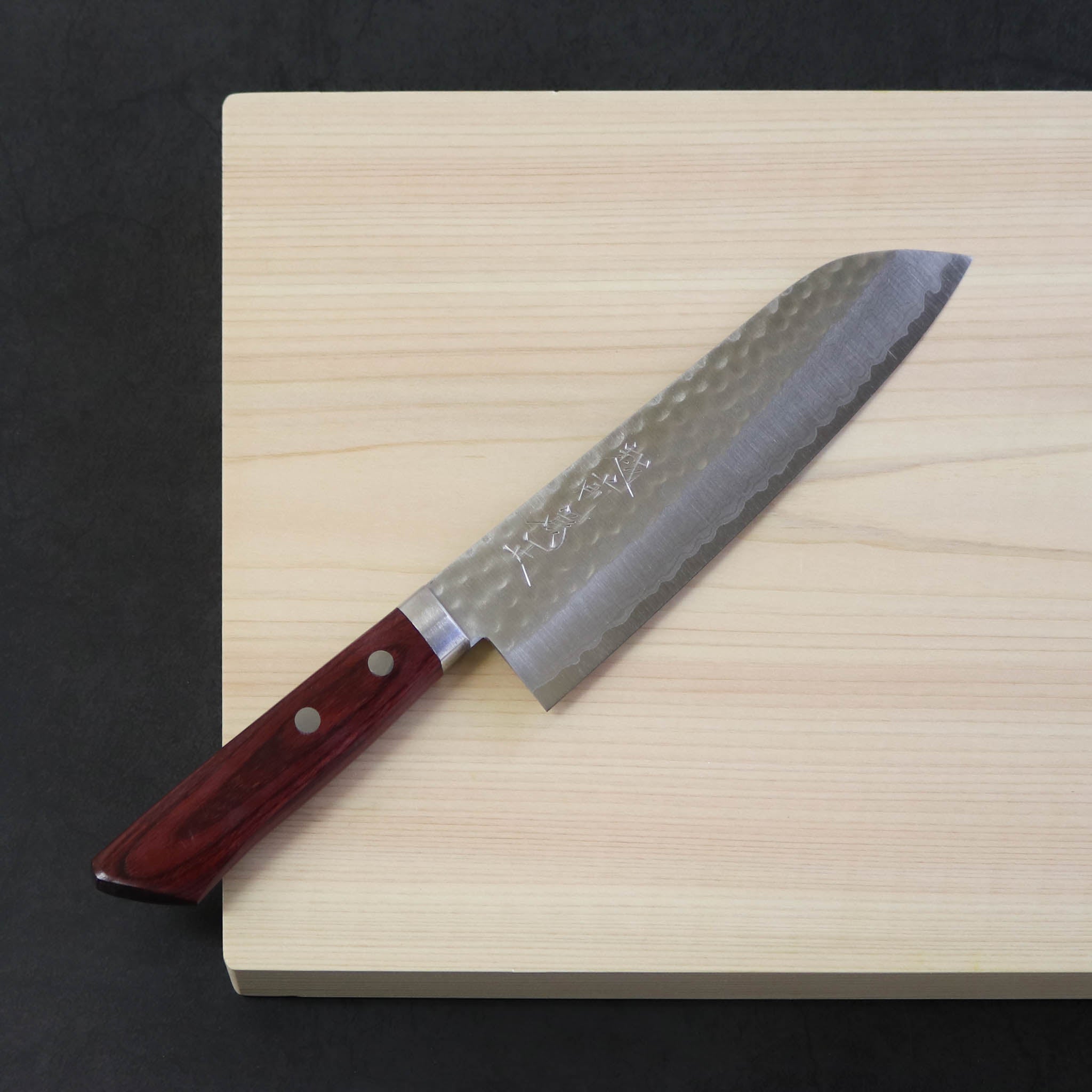 越前打刃物 包丁 | 刻流 | 三徳 赤 16.5cm 両刃