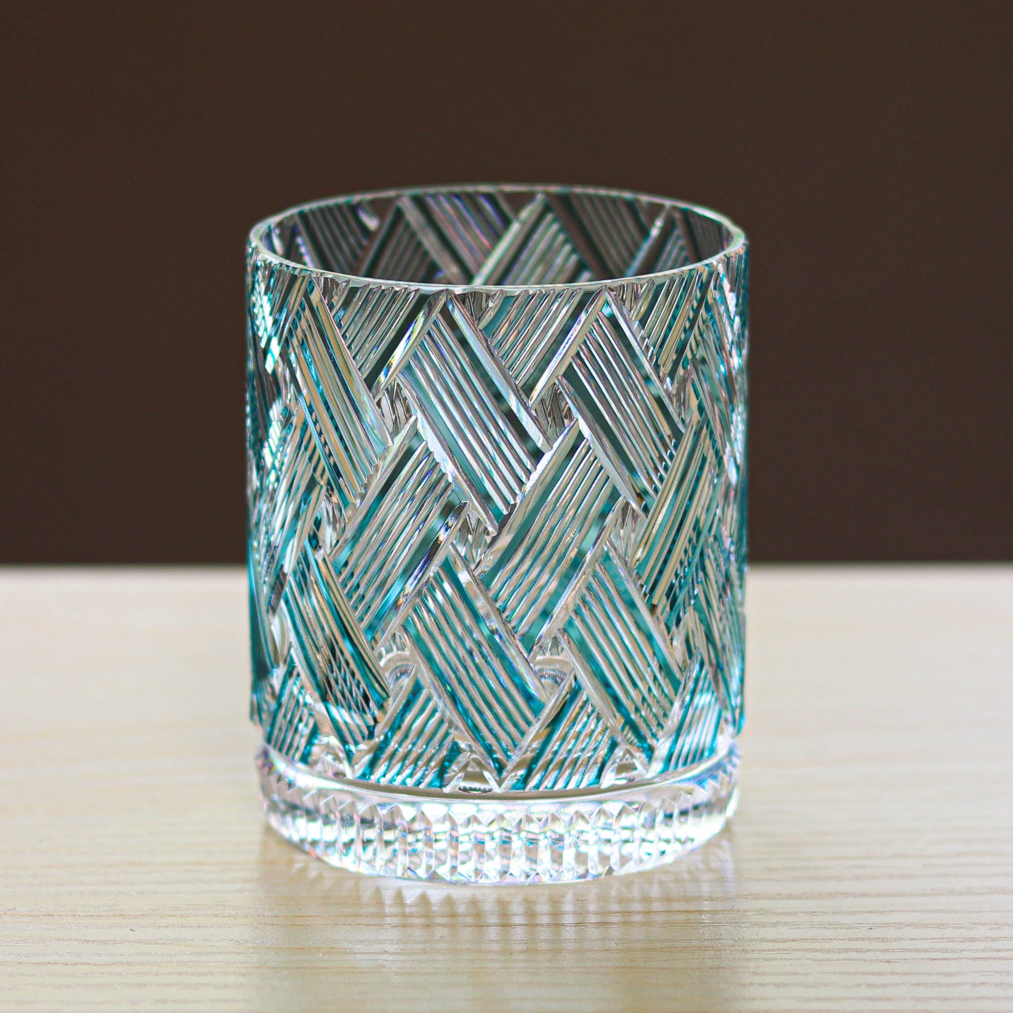 江戸切子 ロックグラス | 織々 | グリーン | 青山弥生