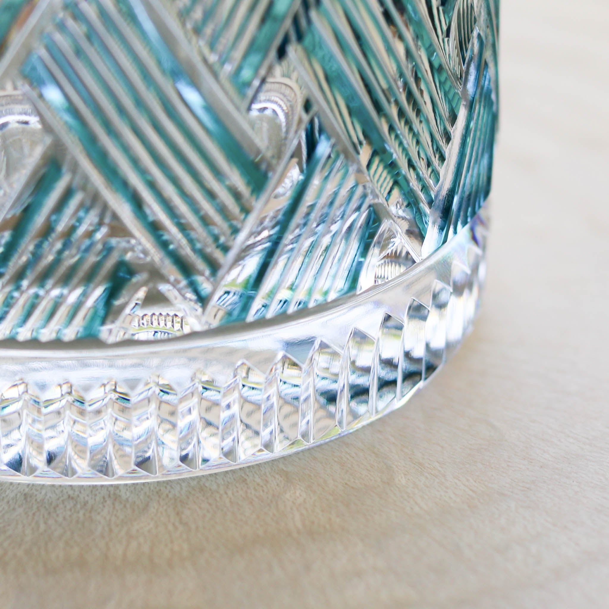 江戸切子 ロックグラス | 織々 | グリーン | 青山弥生