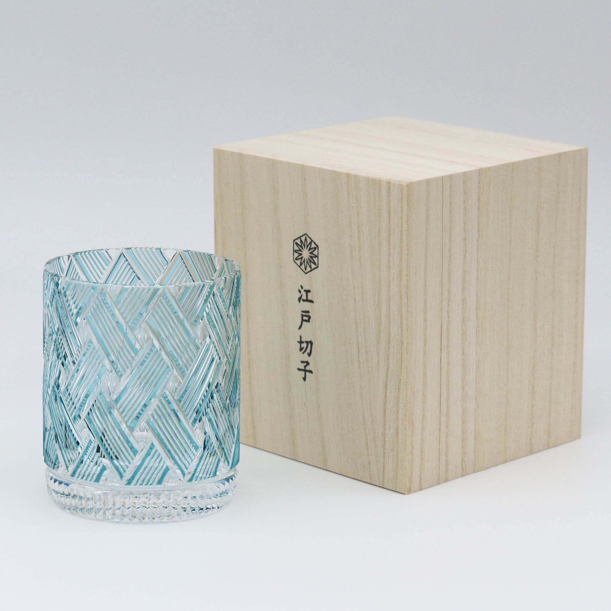 江戸切子 ロックグラス | 織々 | グリーン | 青山弥生