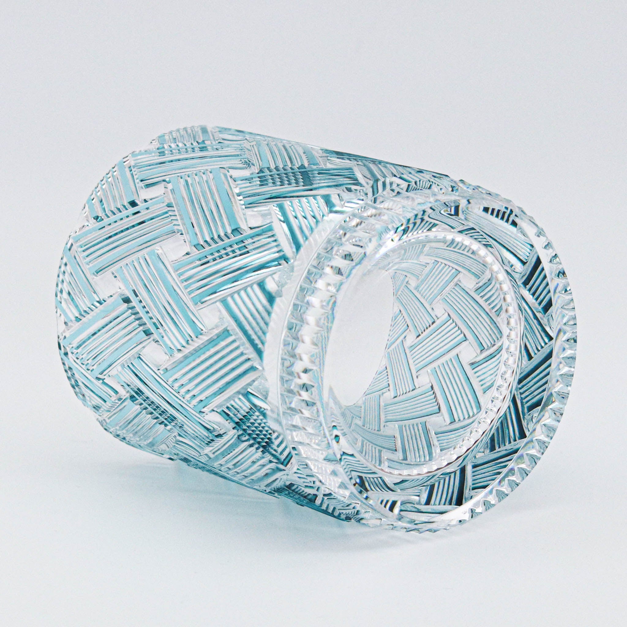 江戸切子 ロックグラス | 織々 | グリーン | 青山弥生