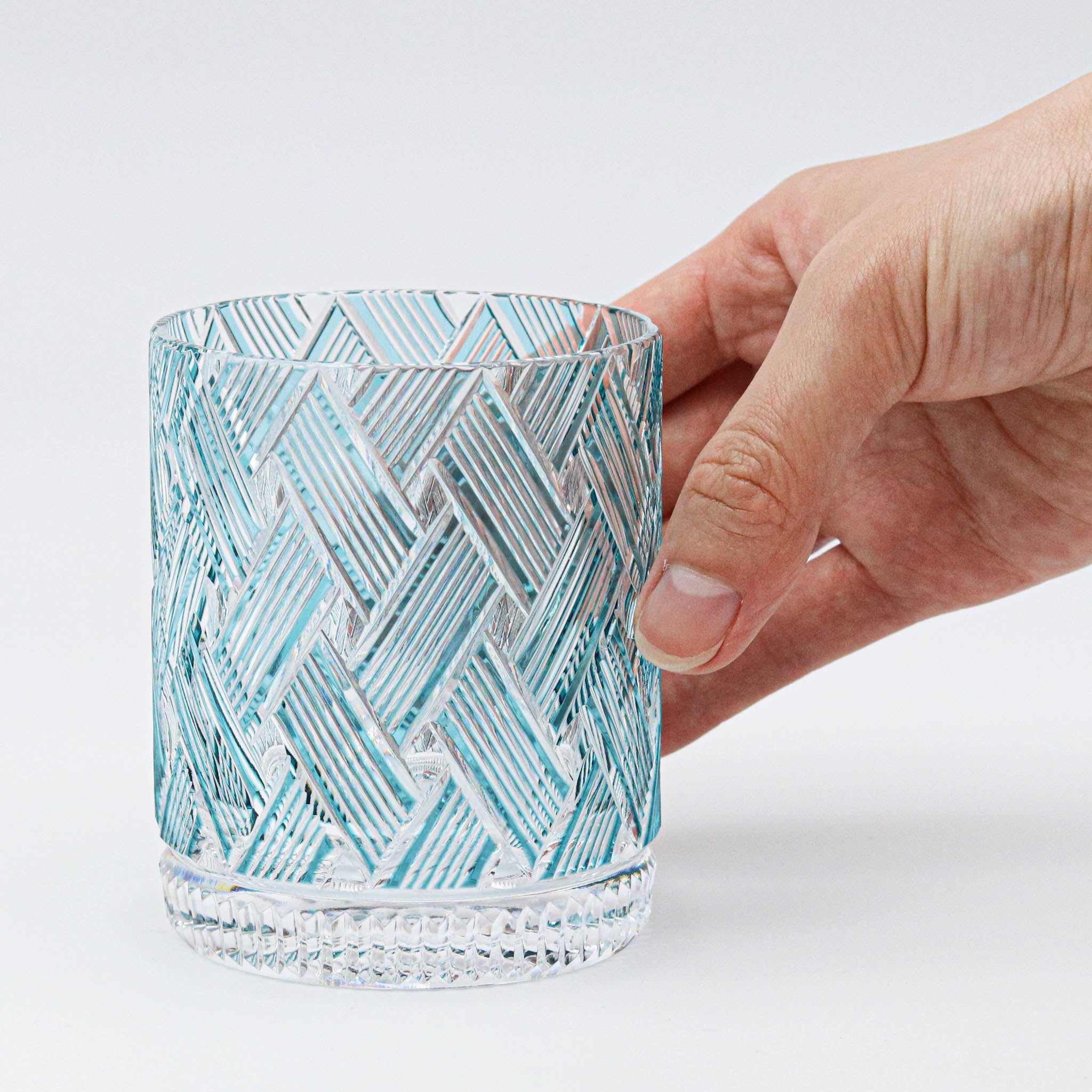 江戸切子 ロックグラス | 織々 | グリーン | 青山弥生