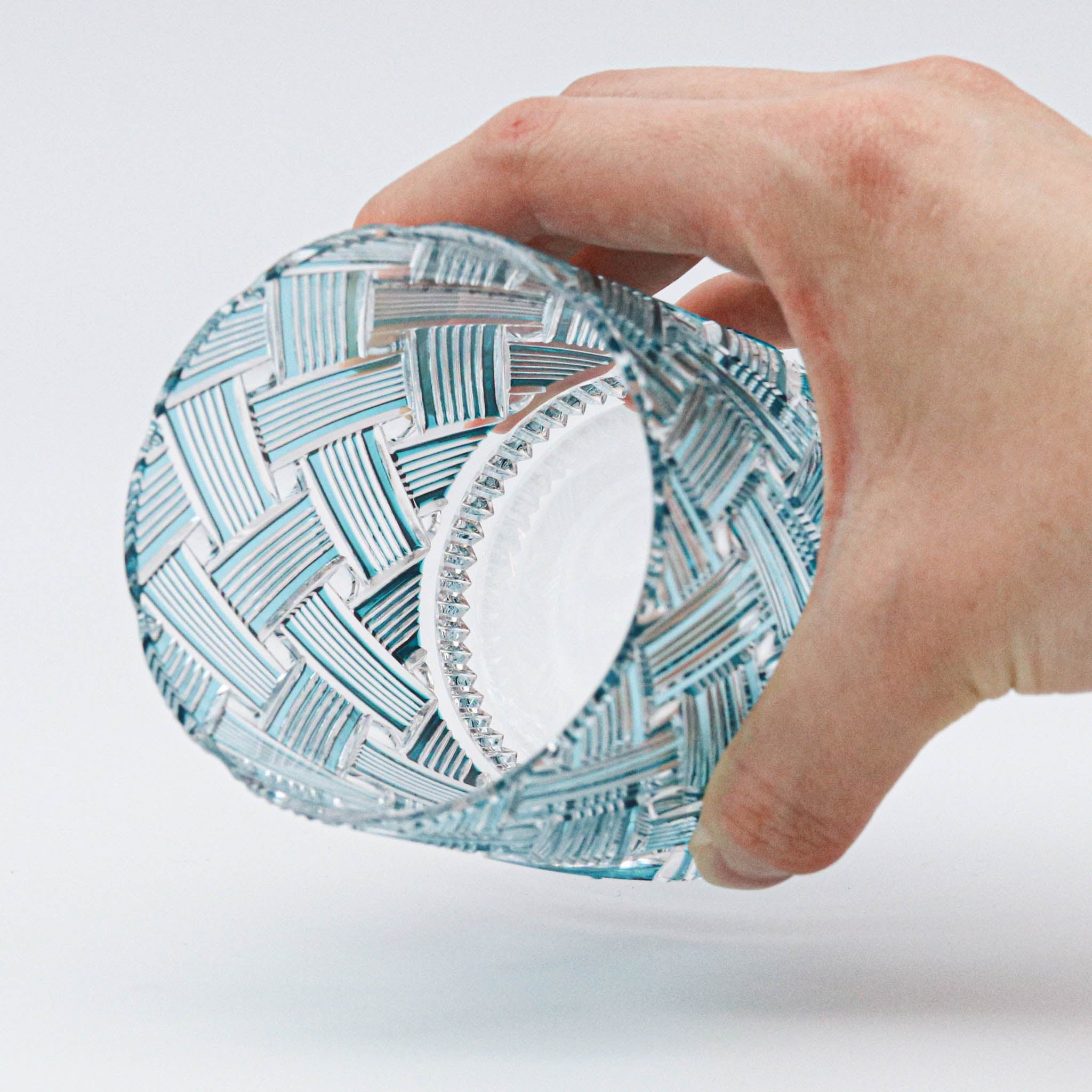 江戸切子 ロックグラス | 織々 | グリーン | 青山弥生