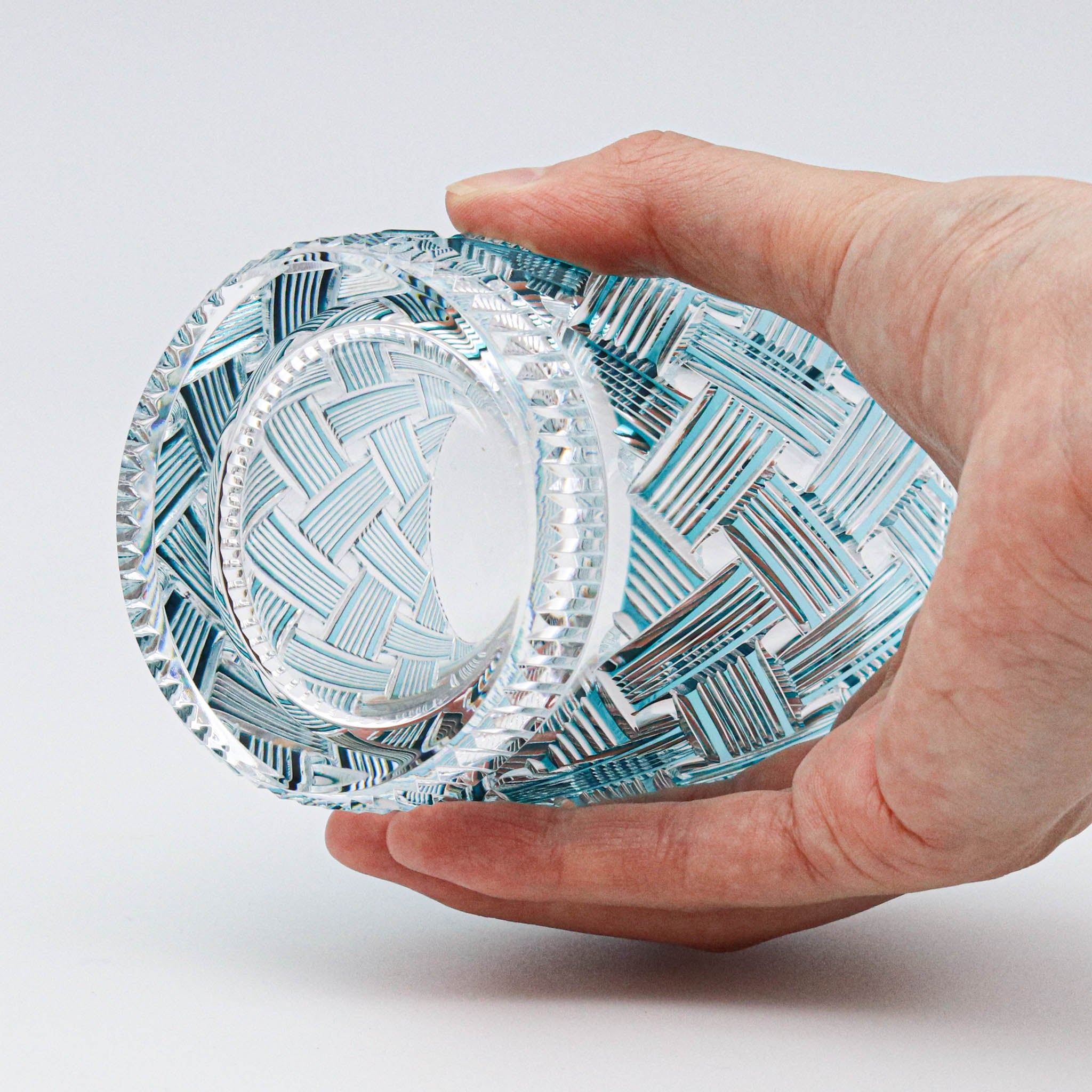 江戸切子 ロックグラス | 織々 | グリーン | 青山弥生