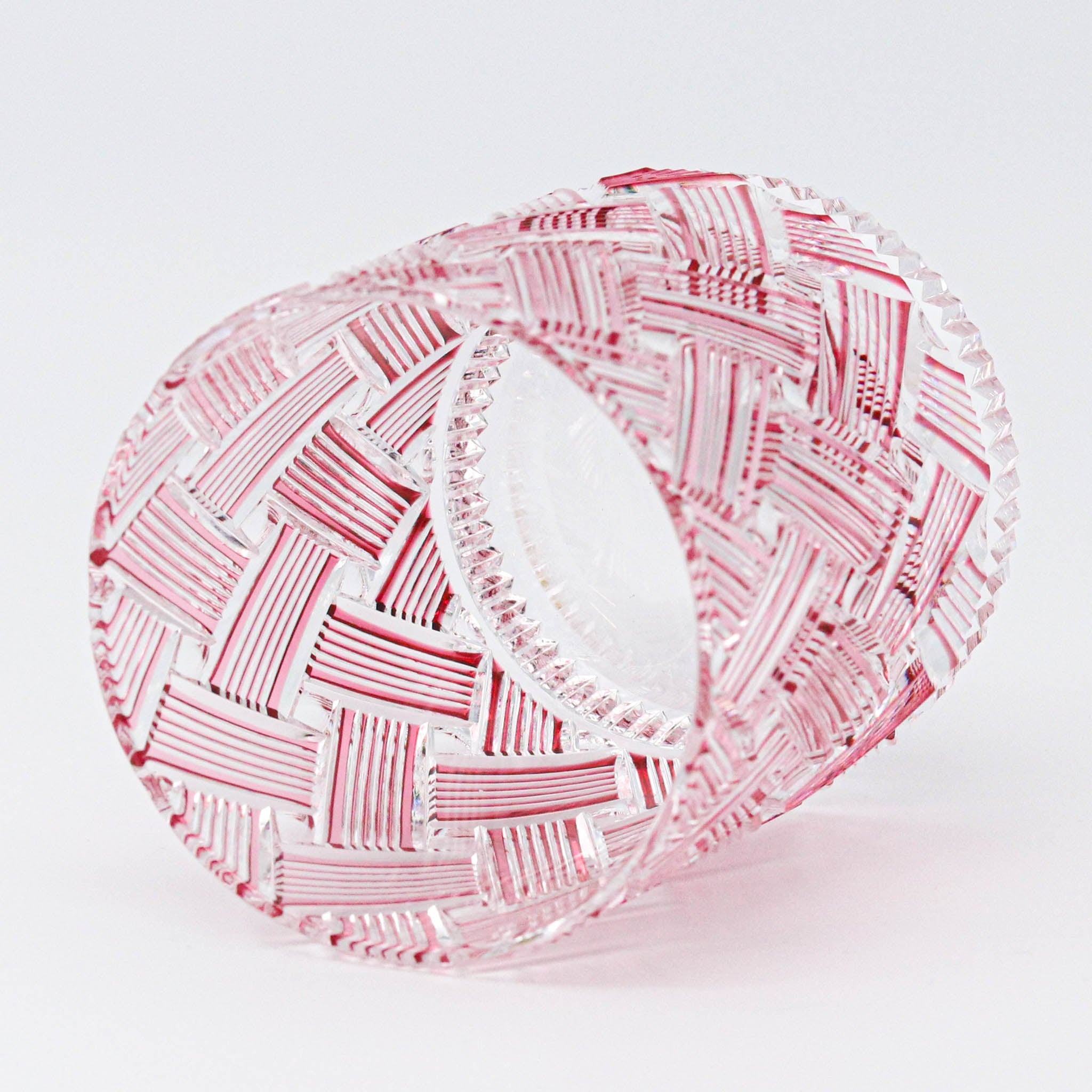 江戸切子 ロックグラス | 織々 | ピンク | 青山弥生