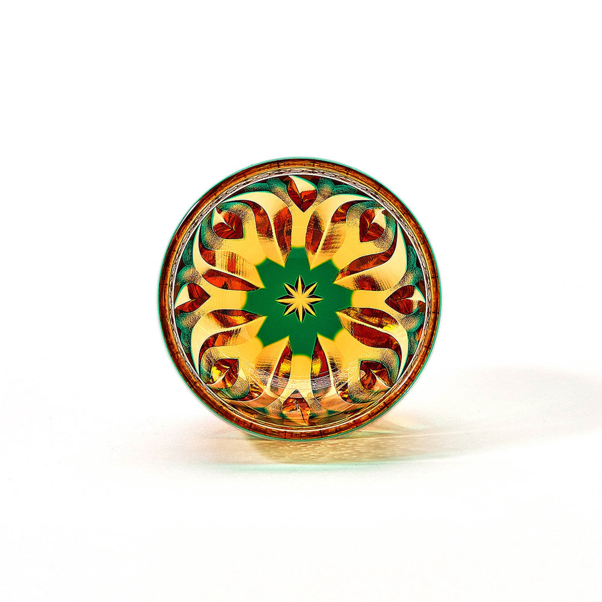 江戸切子 ぐい呑み | hibana 火華 | 琥珀 緑 | haku硝子