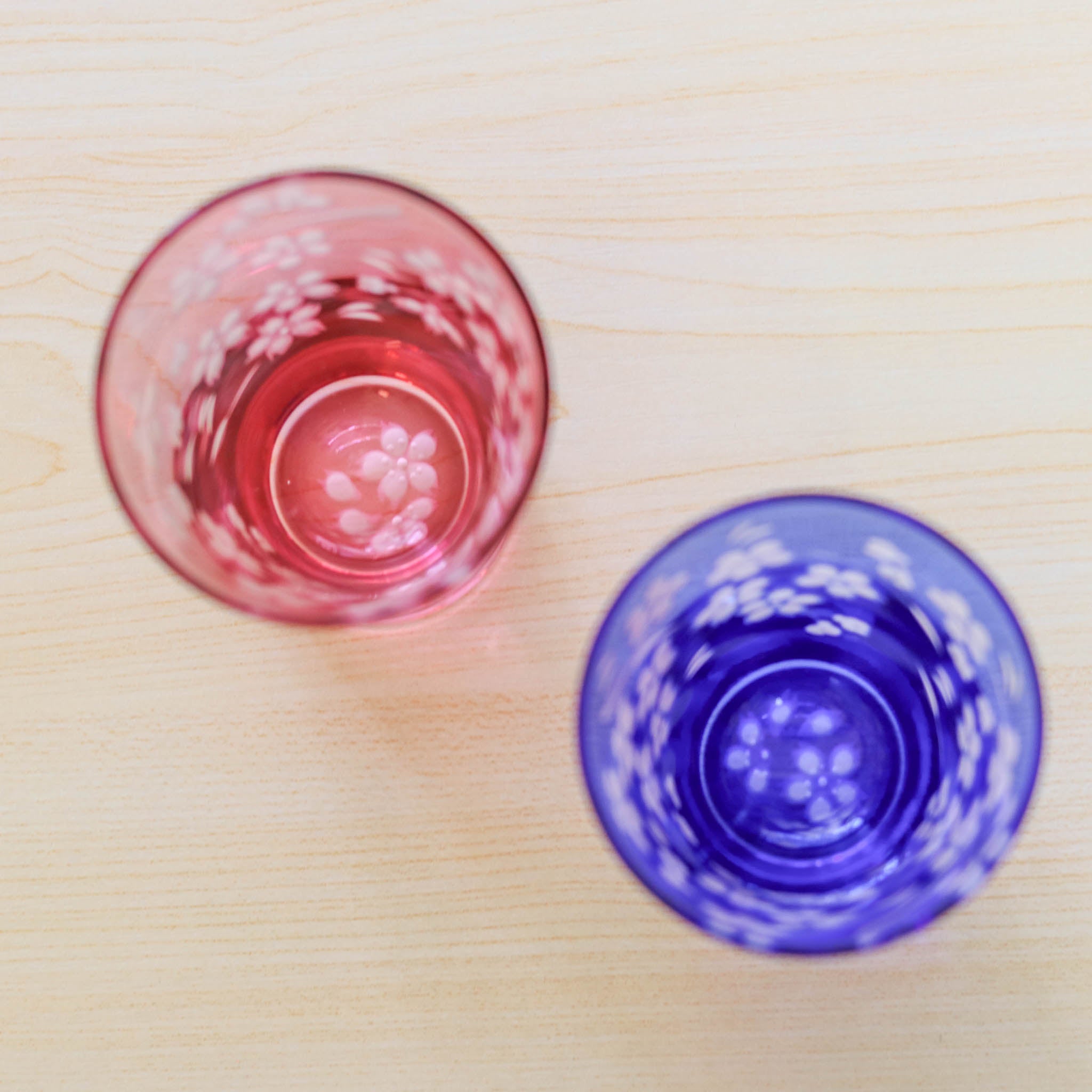 江戸切子 タンブラー|桜 - 花切子- |青藍|山田硝子
