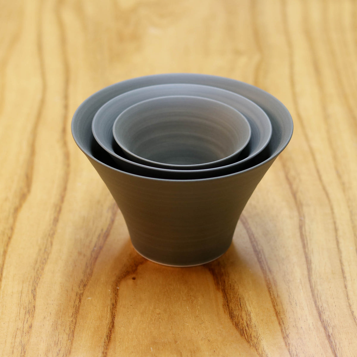 波佐見焼 お碗 | いれこ碗 | シャビーグレー 3枚セット | 浜陶