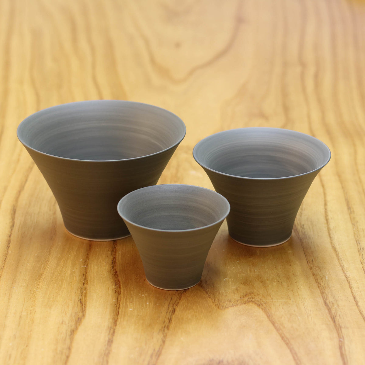 波佐見焼 お碗 | いれこ碗 | シャビーグレー 3枚セット | 浜陶