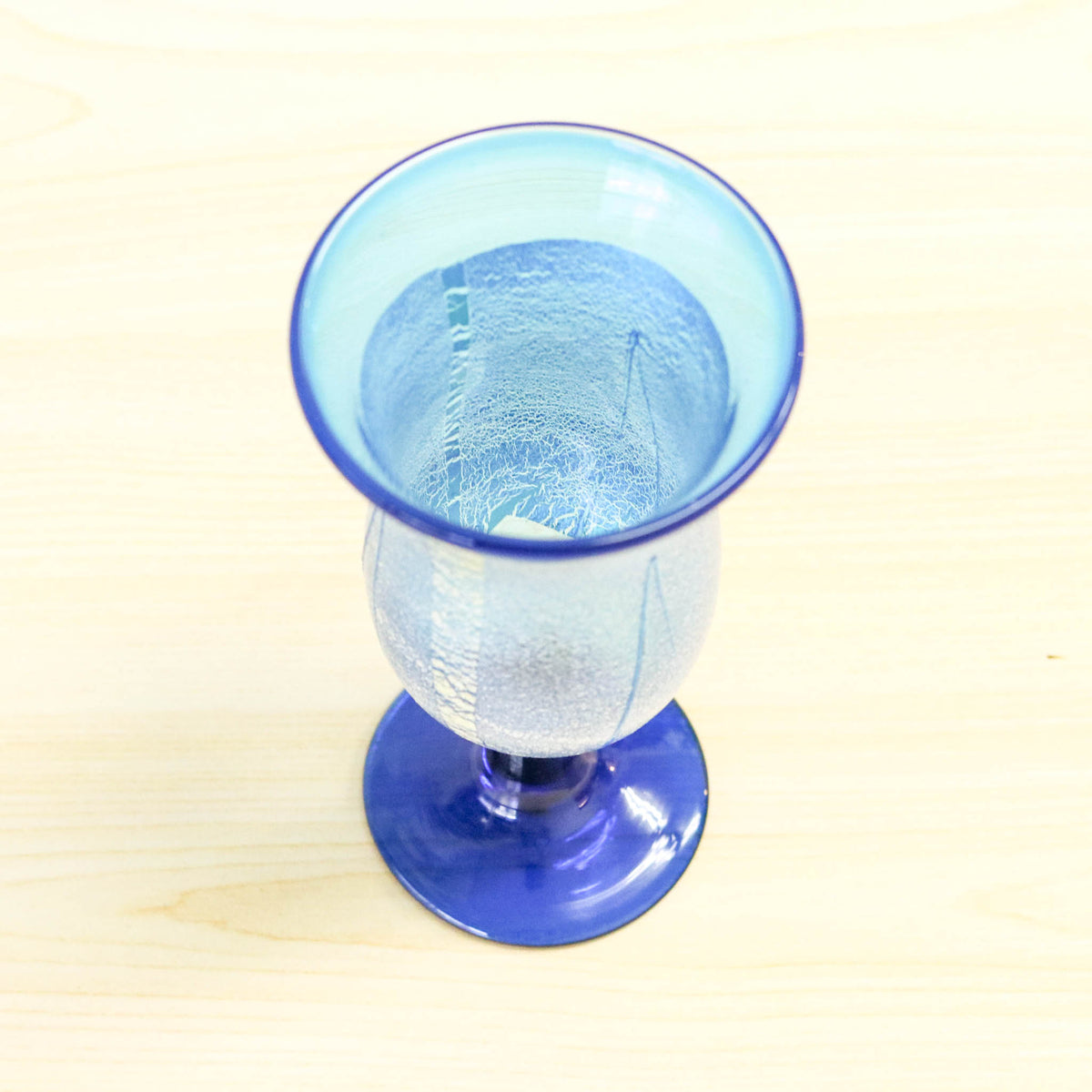 肥前びーどろ ワイングラス | 銀彩トールワイン | アサギ(青) | 副島硝子