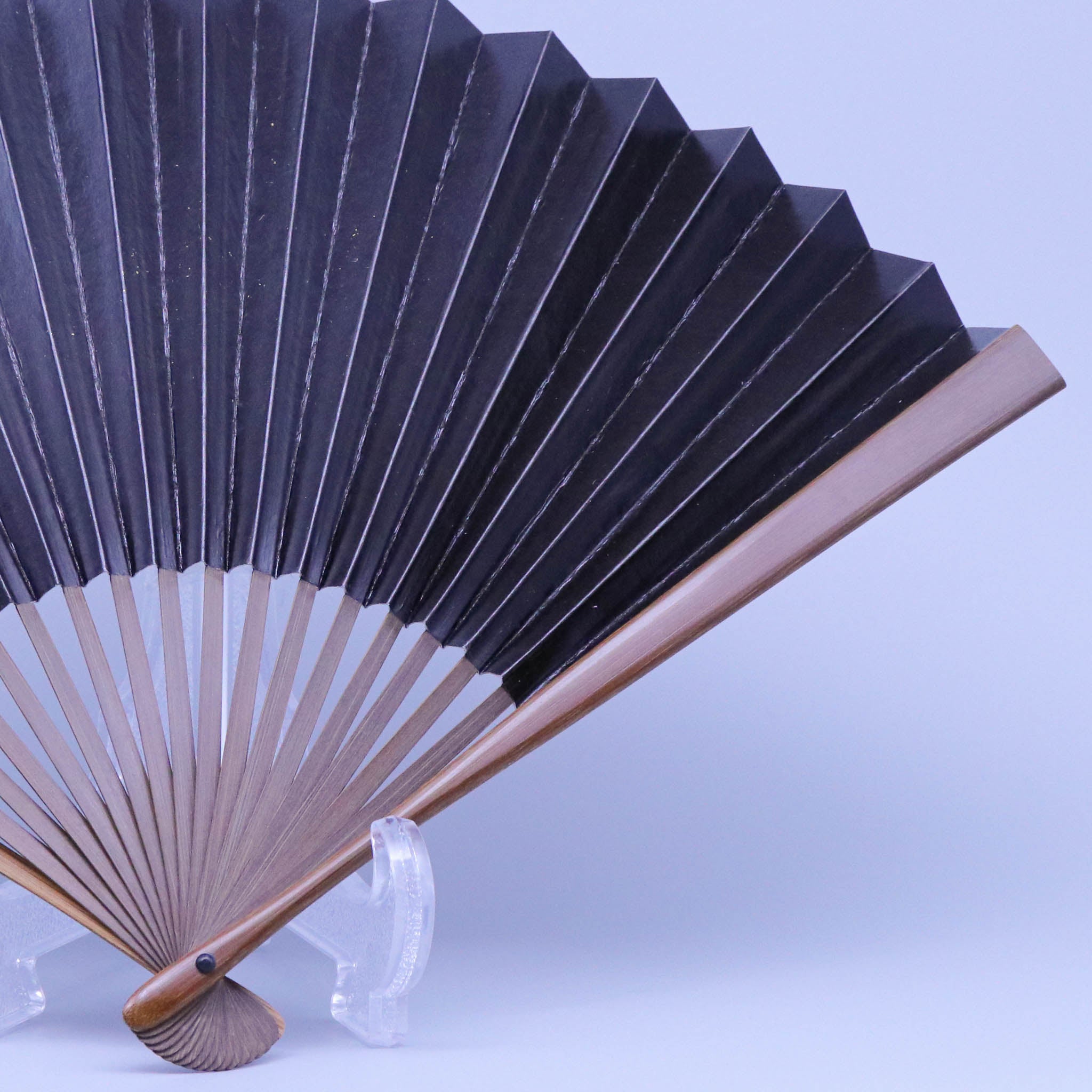 江戸扇子 | 黒重塗渋 無地 | 男持 唐木 | 雲錦堂 深津扇子店