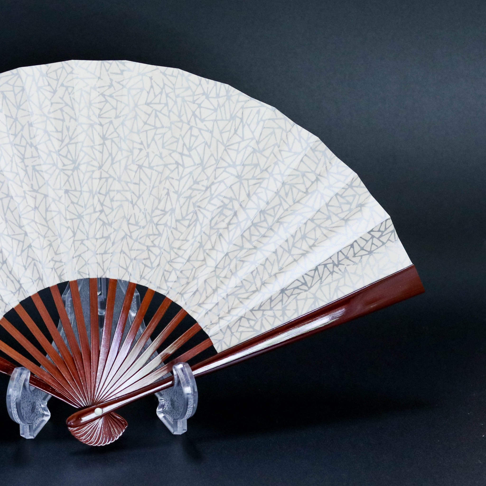 江戸扇子 | 氷割れ サーモン | 女持 溜塗 | 雲錦堂 深津扇子店