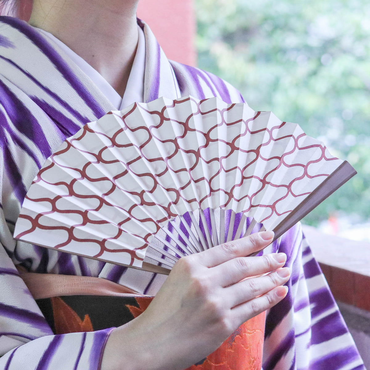 江戸扇子 | 網 さび朱 | 女持 唐木 | 雲錦堂 深津扇子店