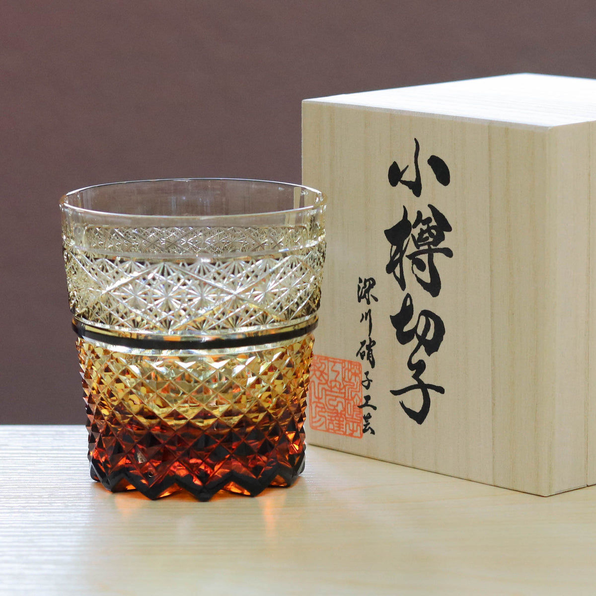 小樽切子 オールドグラス | 燦 | 黒琥珀 | 深川硝子工芸