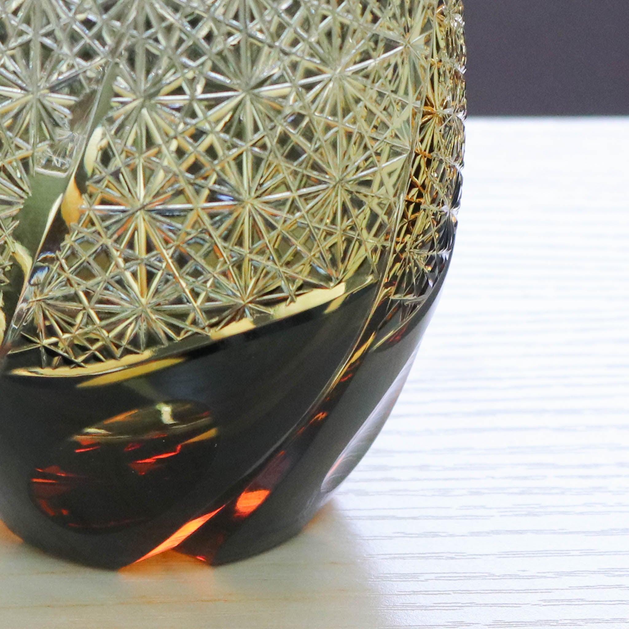 小樽切子 タンブラー | 漁火 | 黒琥珀 | 深川硝子工芸