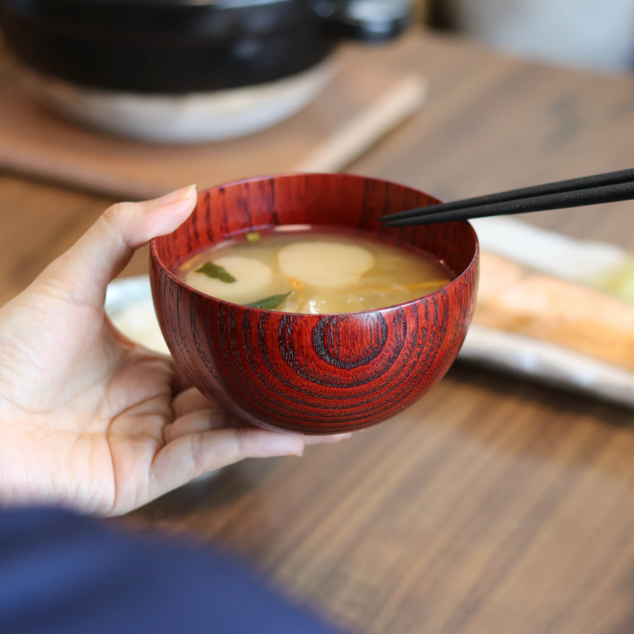 山中漆器 お椀 | しらさぎボウル 漆⾚ | 栗 | 白鷺木工