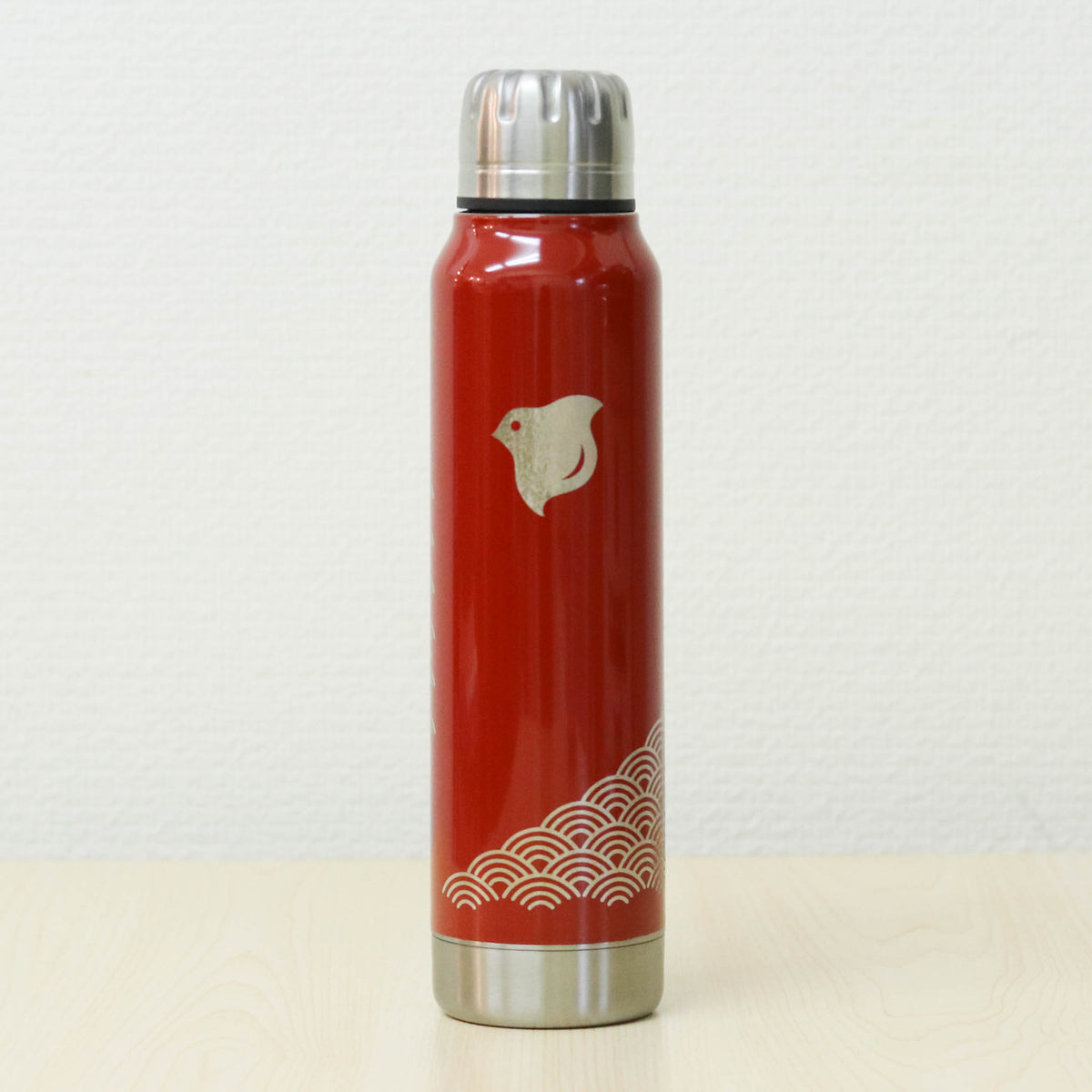 越前塗り マグボトル | URUSHI umbrella bottle(うるしアンブレラボトル) | 波千鳥 | 朱 | 土直漆器