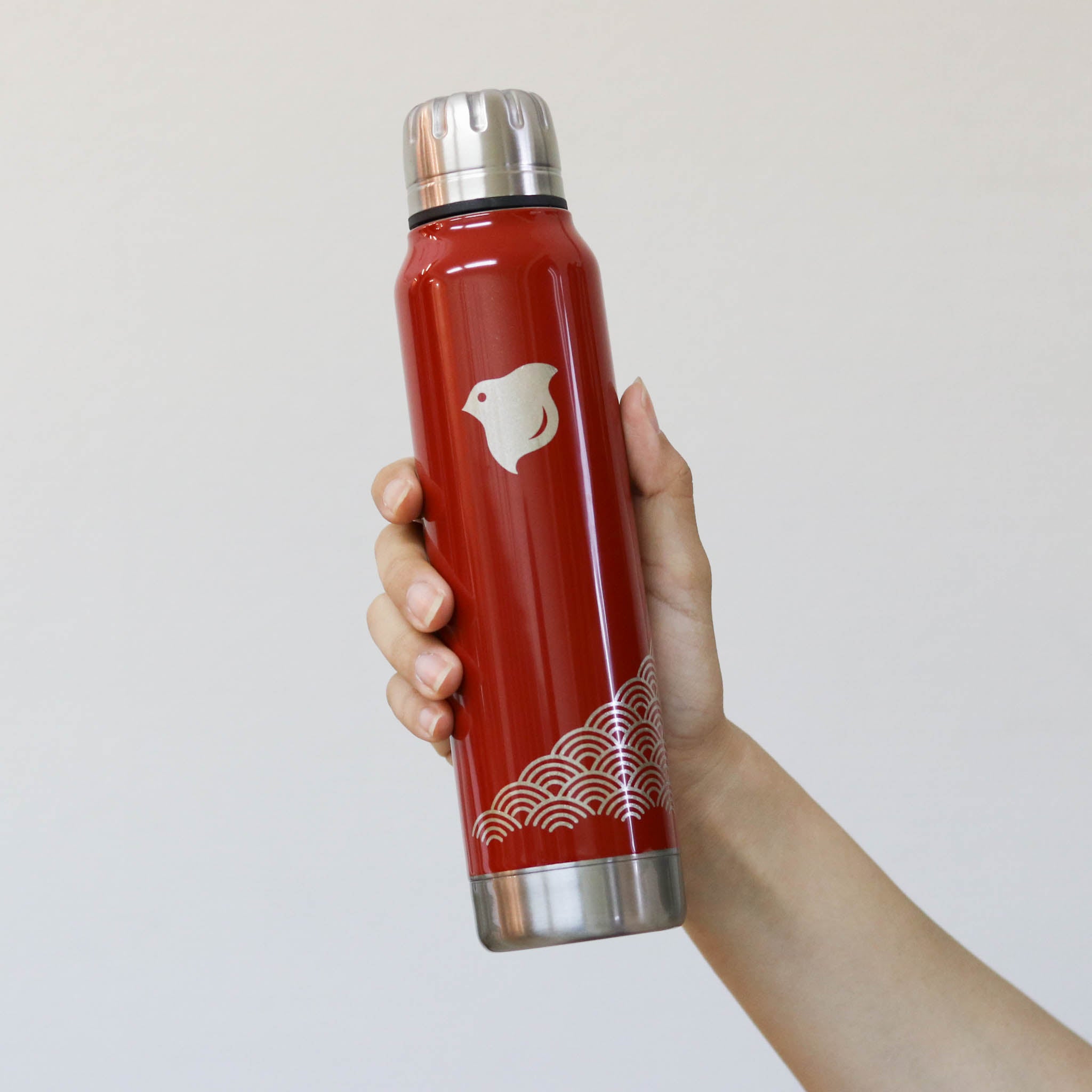 越前塗り マグボトル | うるしアンブレラボトル | 波千鳥 | 朱 | 土直漆器