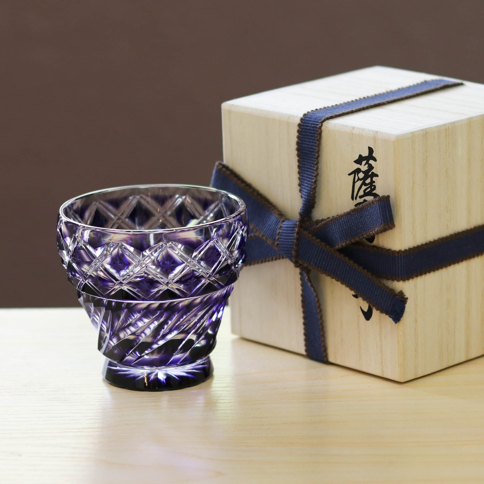 薩摩切子 クリスタルグラス | フリーカップ | 金紫 | 薩摩びーどろ工芸
