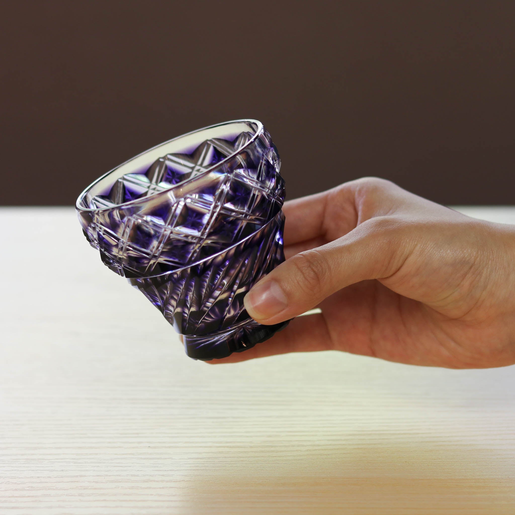 薩摩切子 クリスタルグラス | フリーカップ | 金紫 | 薩摩びーどろ工芸