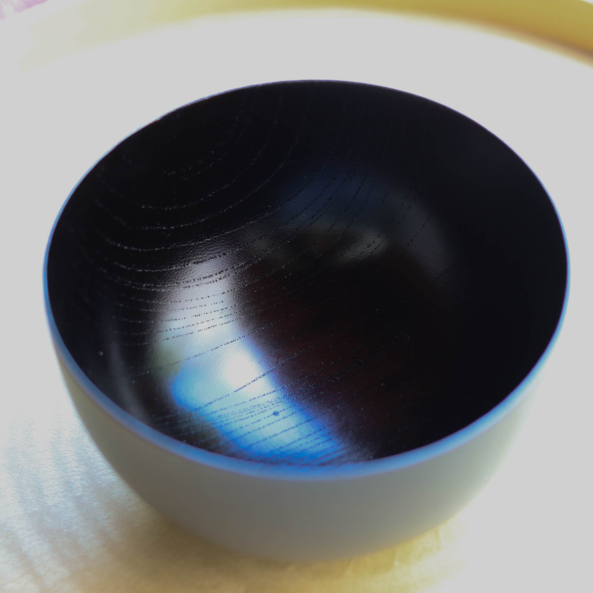 山中漆器 お椀 | うつろいボウル | クールブラック 黒摺 | 浅田漆器工芸