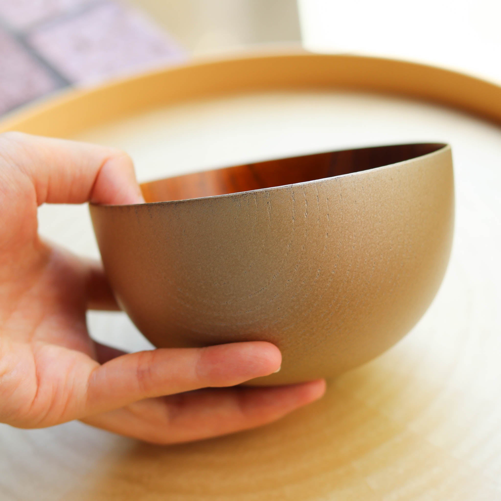 山中漆器 お椀 | うつろいボウル | シャンパンゴールド 拭漆 | 浅田漆器工芸