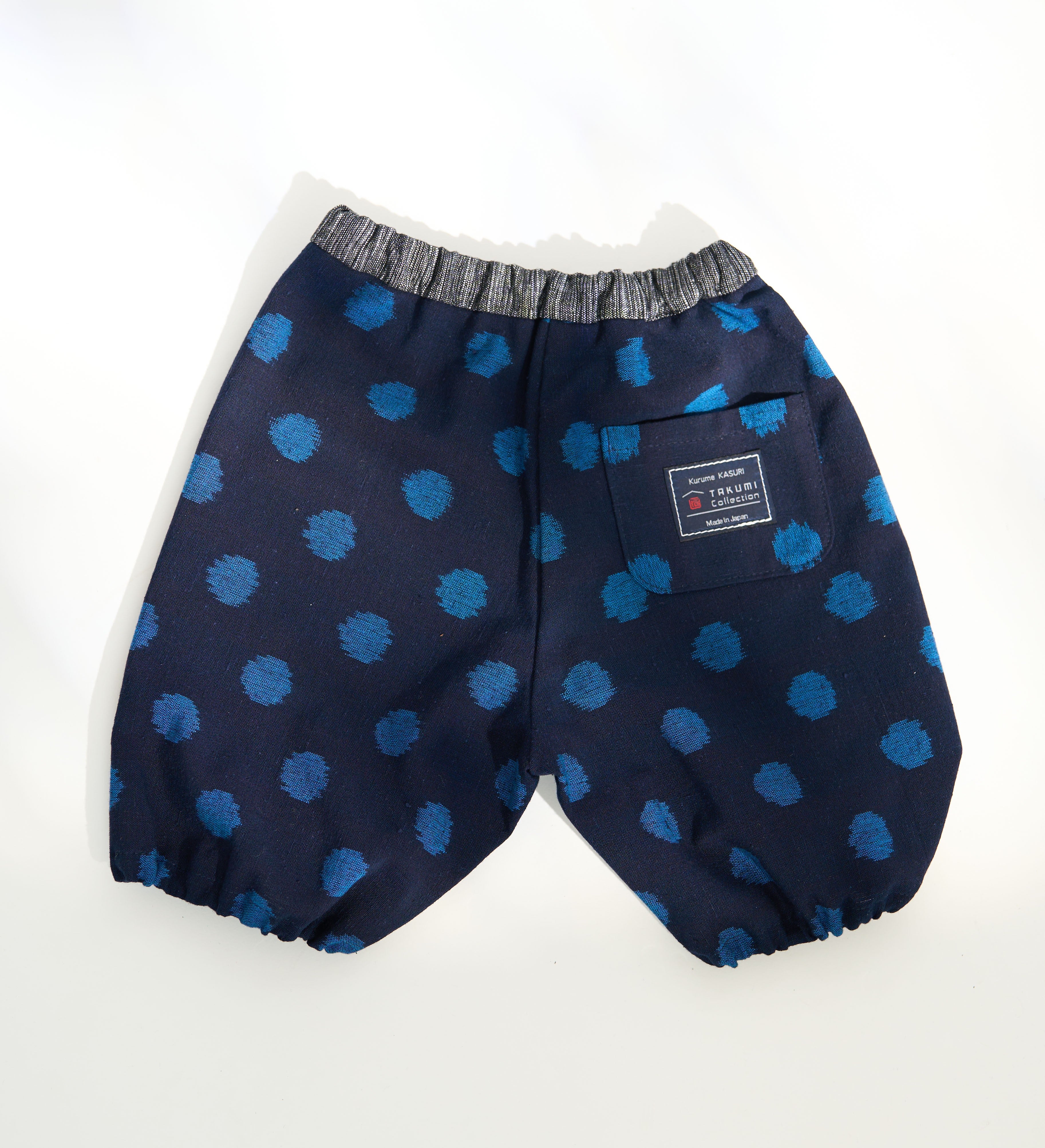 久留米絣 子供用 | もんぺっぺ スタイチーフ | 大玉ブルー | TAKUMI Collection