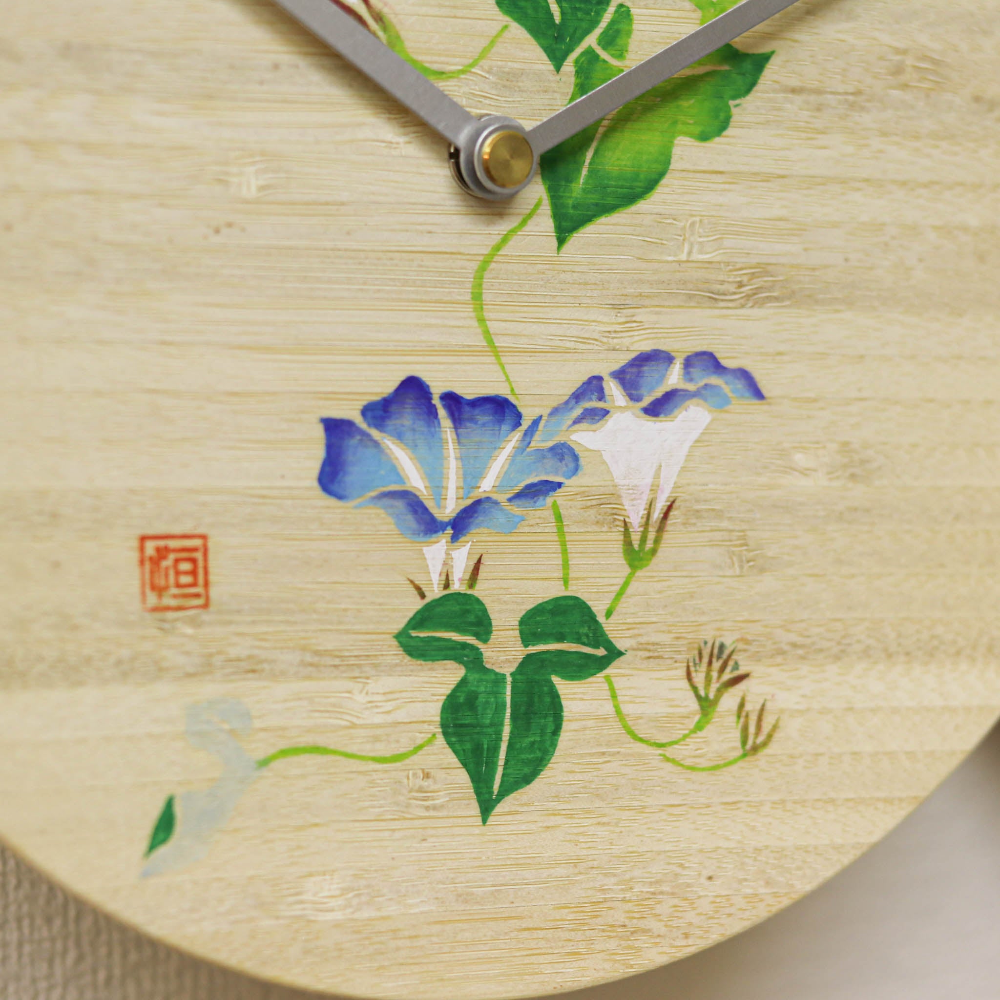 加賀友禅 掛時計 | 手描き木友禅 timeless | 朝顔 | 工房久恒