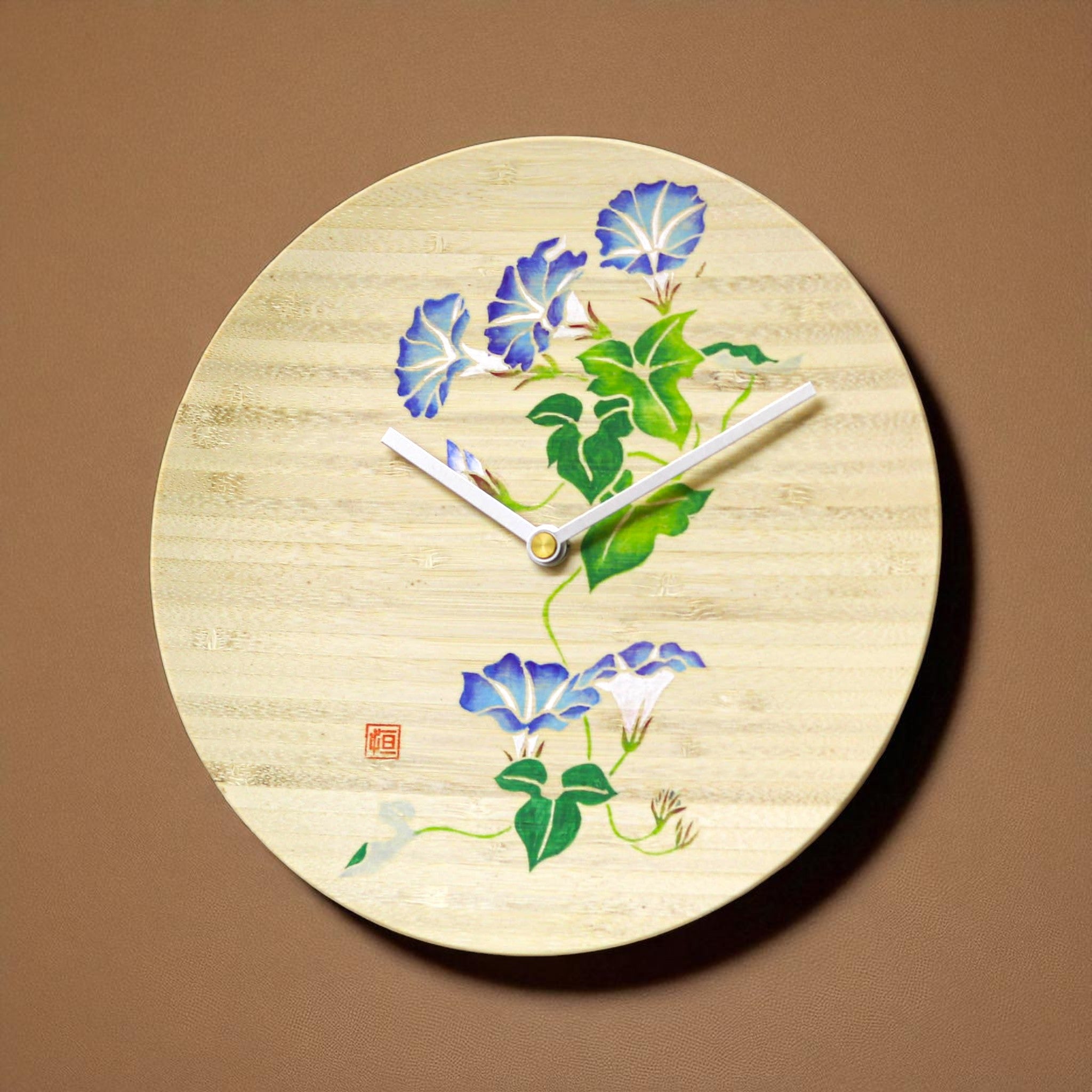 加賀友禅 掛時計 | 手描き木友禅 timeless | 朝顔 | 工房久恒