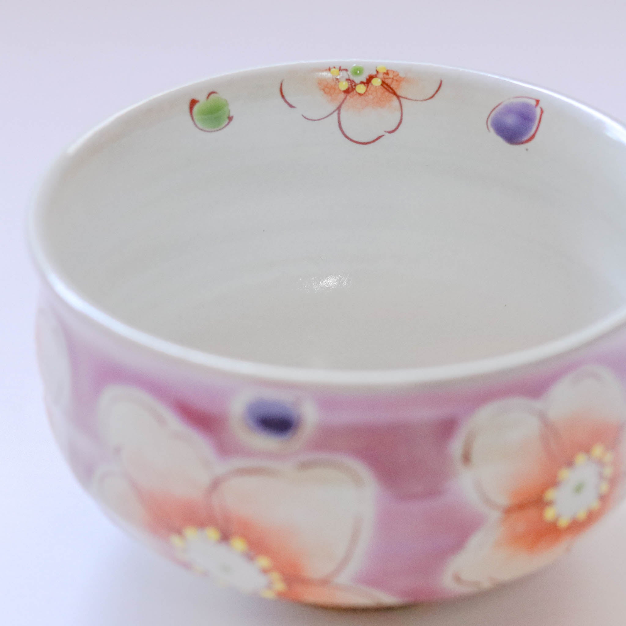 九谷焼 酒器 | 抹茶碗 | ピンク花うらら | 虚空蔵窯
