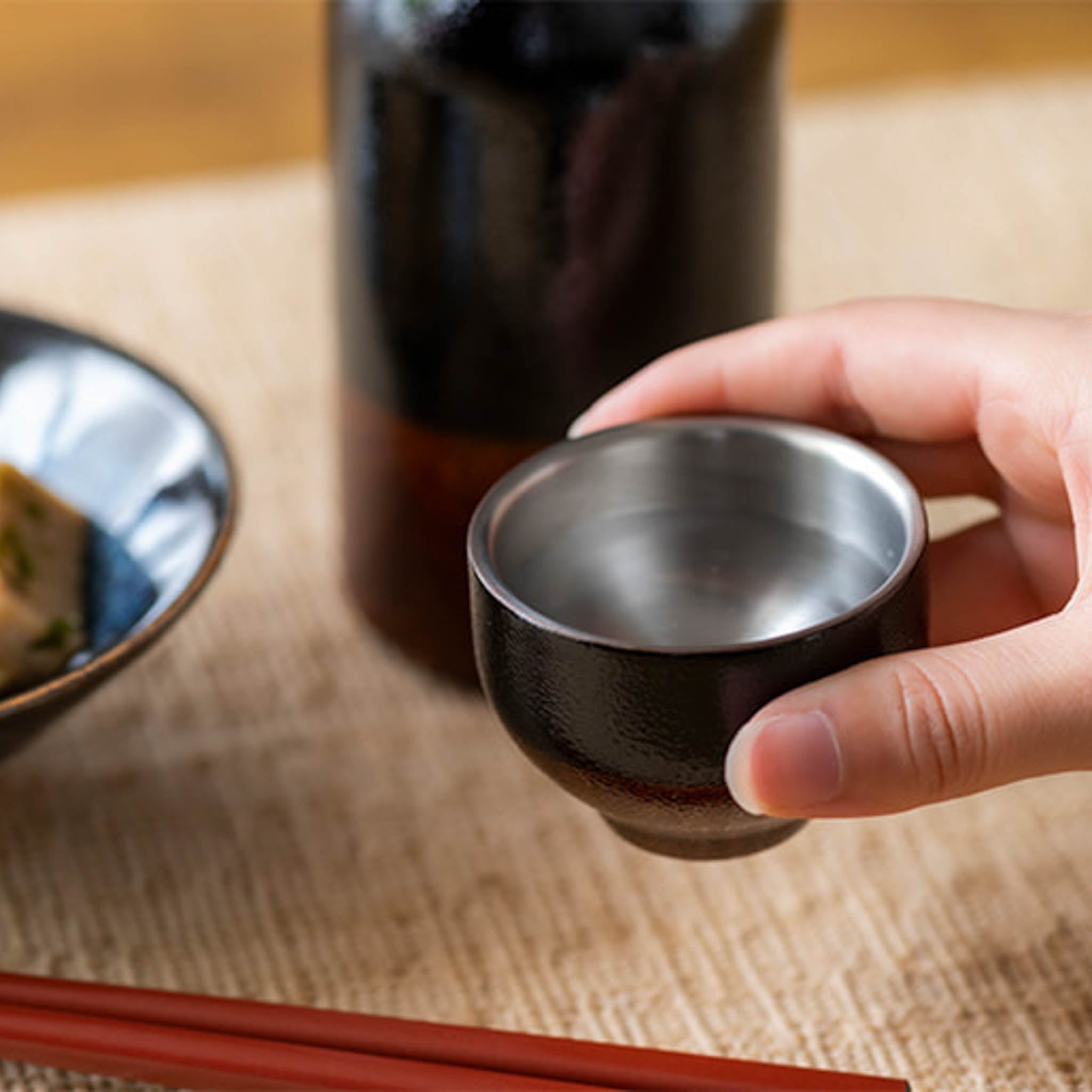 酒器セット | 漆磨 SHI-MOA | 影炎 二重ぐい呑+徳利1.5L | アルチザン