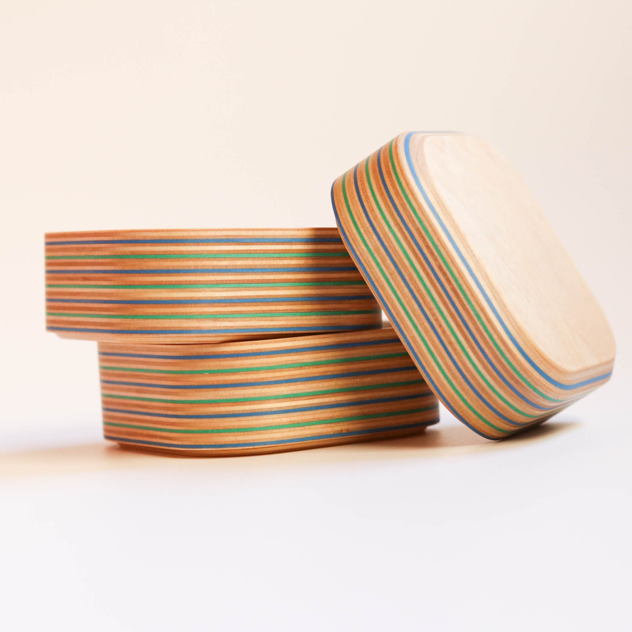 木工品 トレー | tower - round square | blue-green | PLYWOOD laboratory
