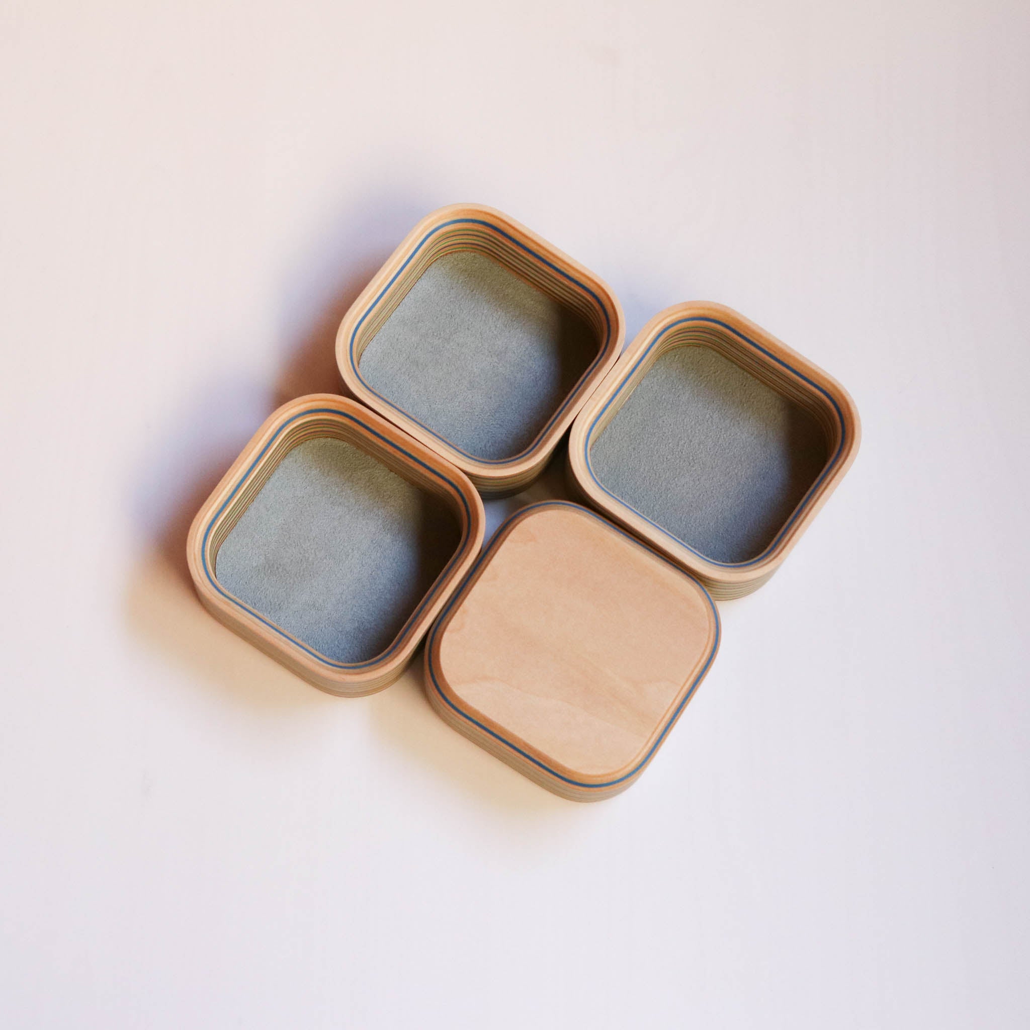 木工品 トレー | tower - round square | blue-green | PLYWOOD laboratory