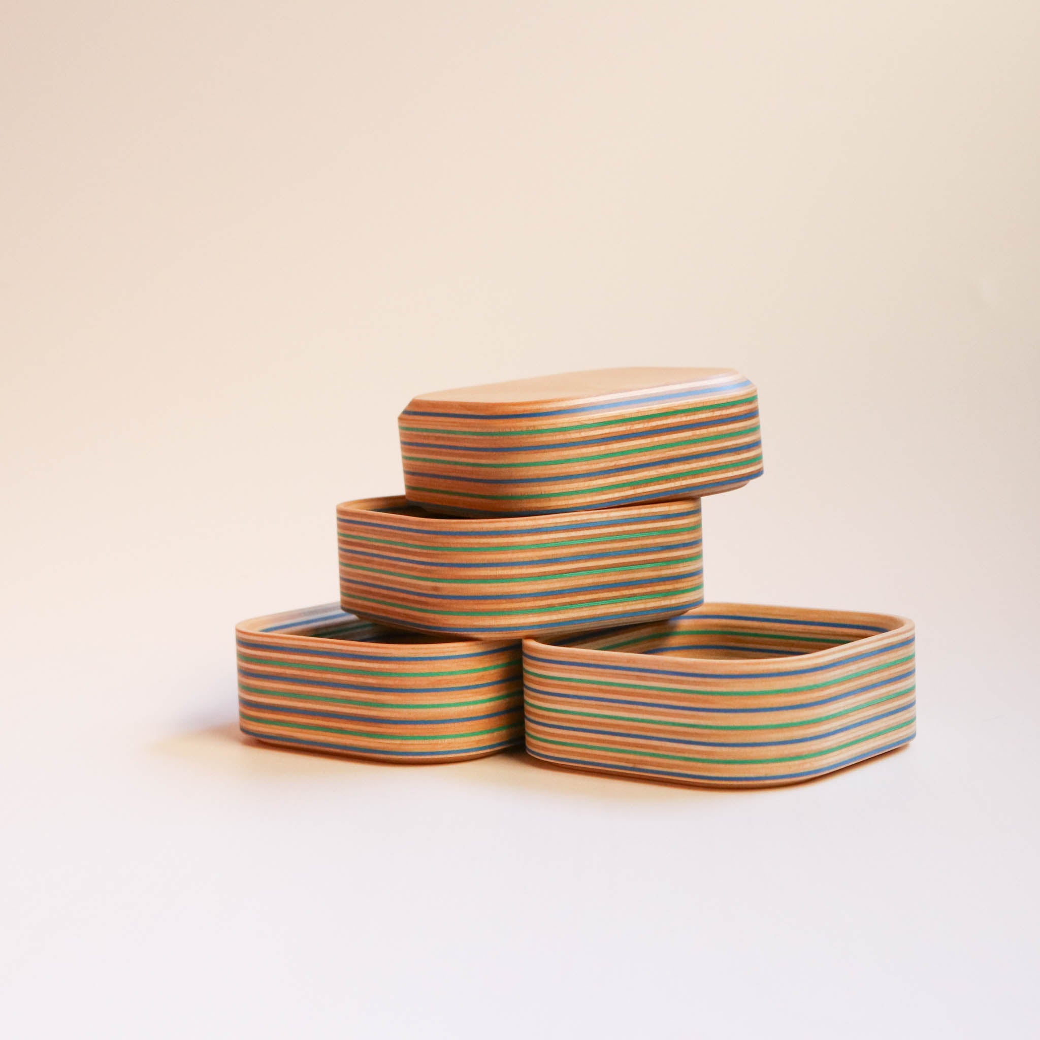 木工品 トレー | tower - round square | blue-green | PLYWOOD laboratory