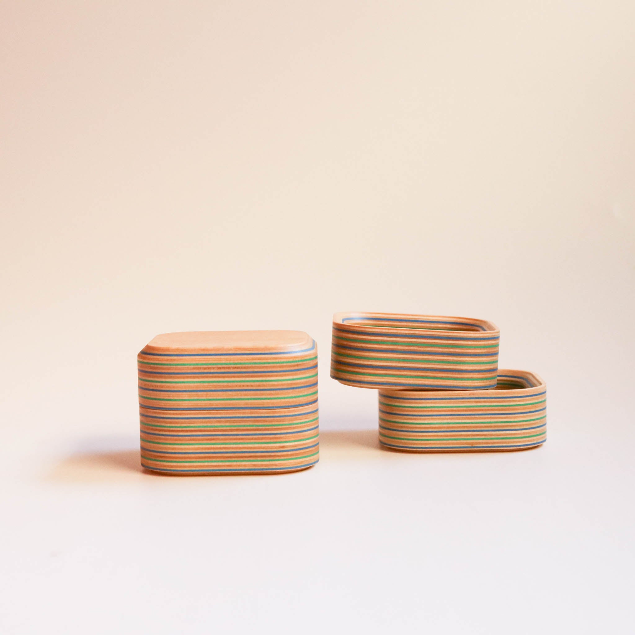 木工品 トレー | tower - round square | blue-green | PLYWOOD laboratory