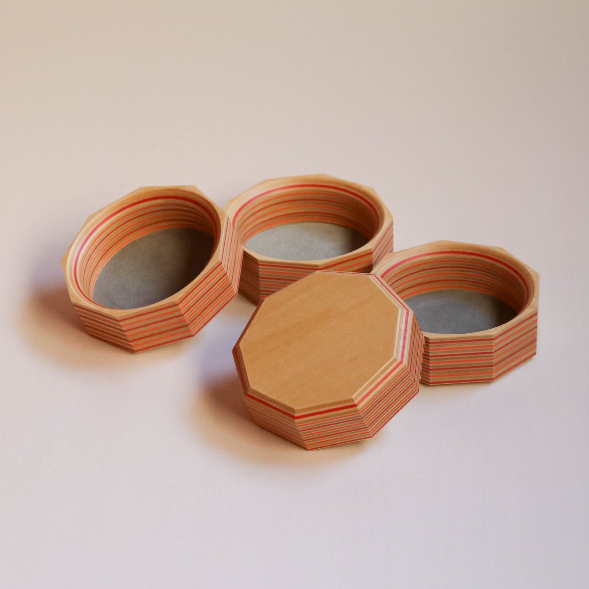 木工品 トレー | tower - polygon | red-orange | PLYWOOD laboratory