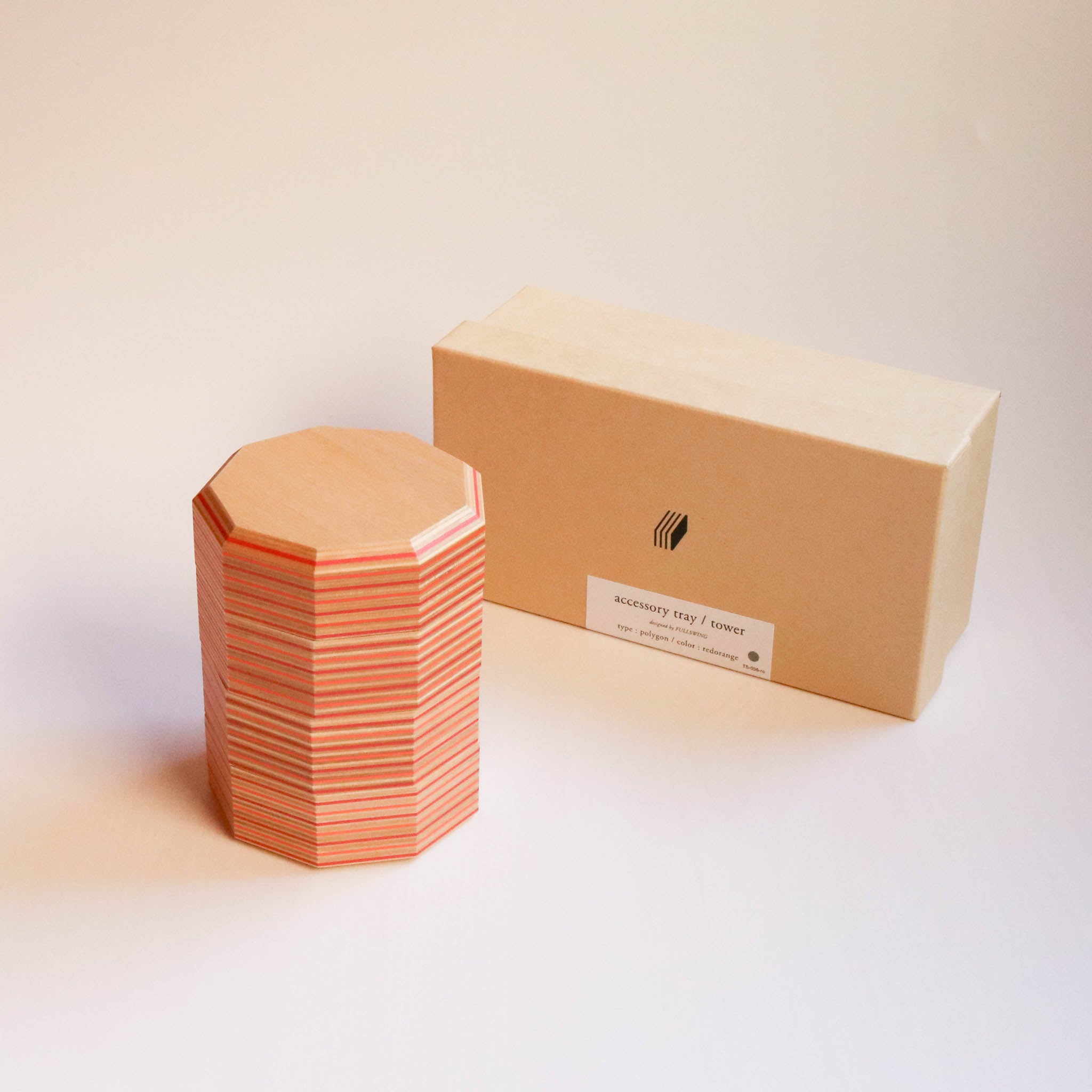 木工品 トレー | tower - polygon | red-orange | PLYWOOD laboratory