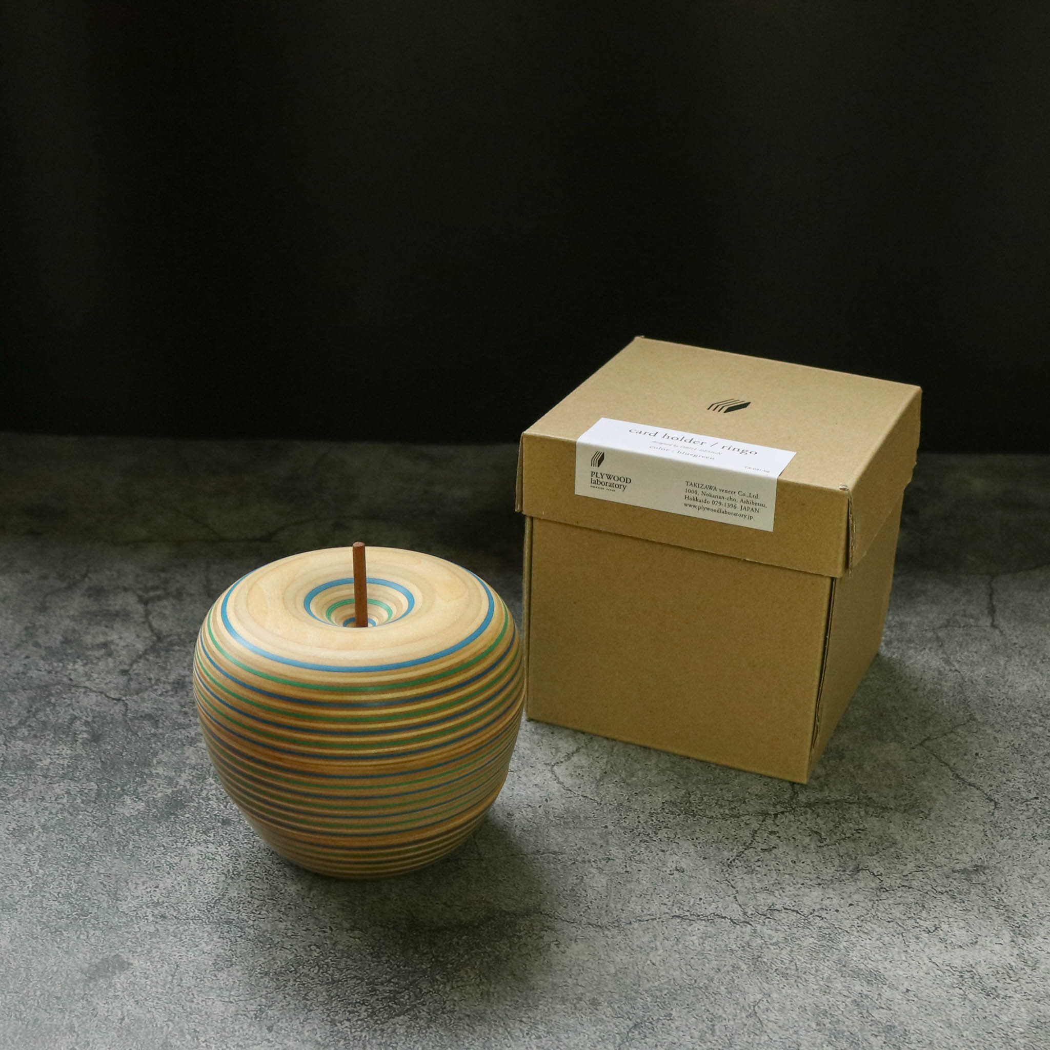 木工品 カードホルダー | ringo 1 | blue-green | PLYWOOD laboratory