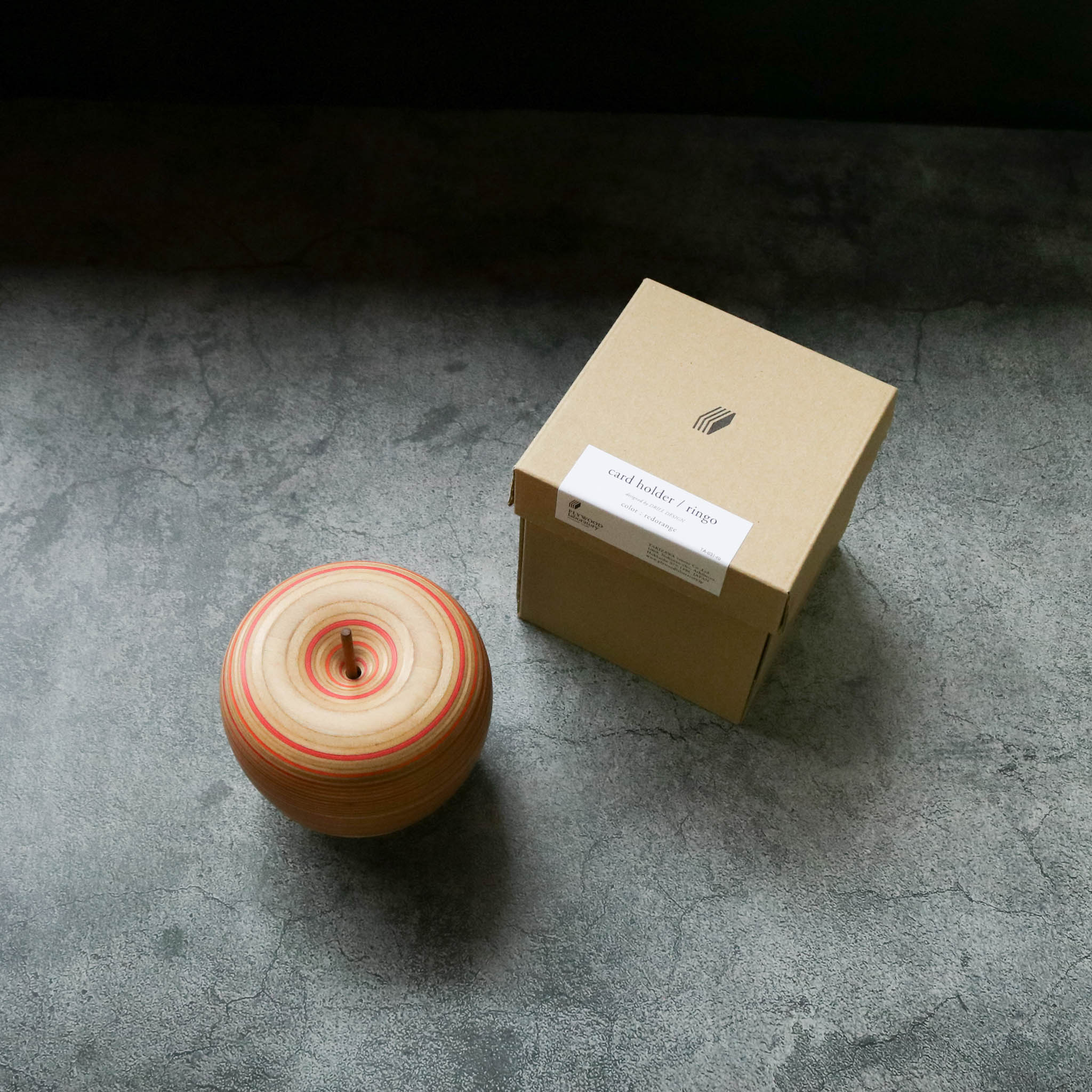木工品 カードホルダー | ringo 2 | red-orange | PLYWOOD laboratory
