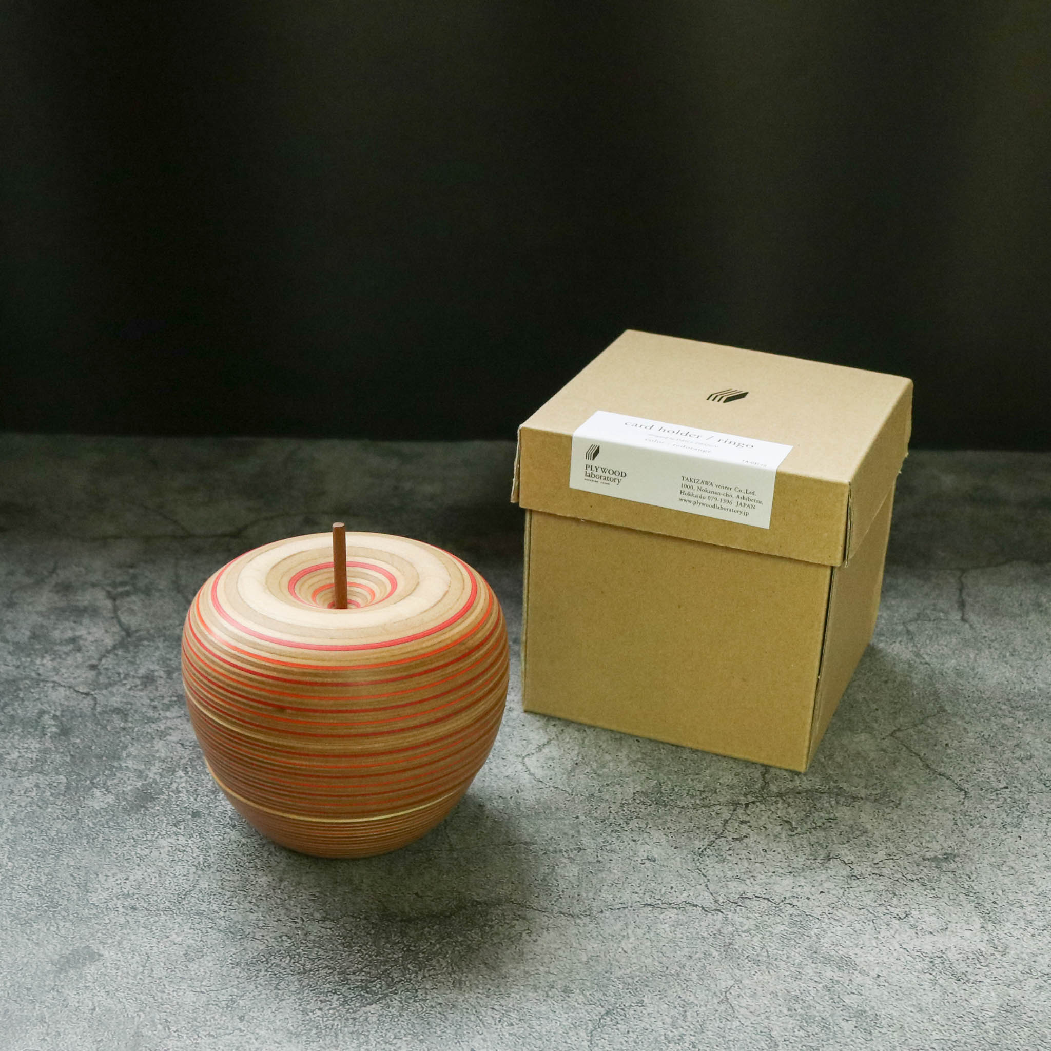 木工品 カードホルダー | ringo 2 | red-orange | PLYWOOD laboratory